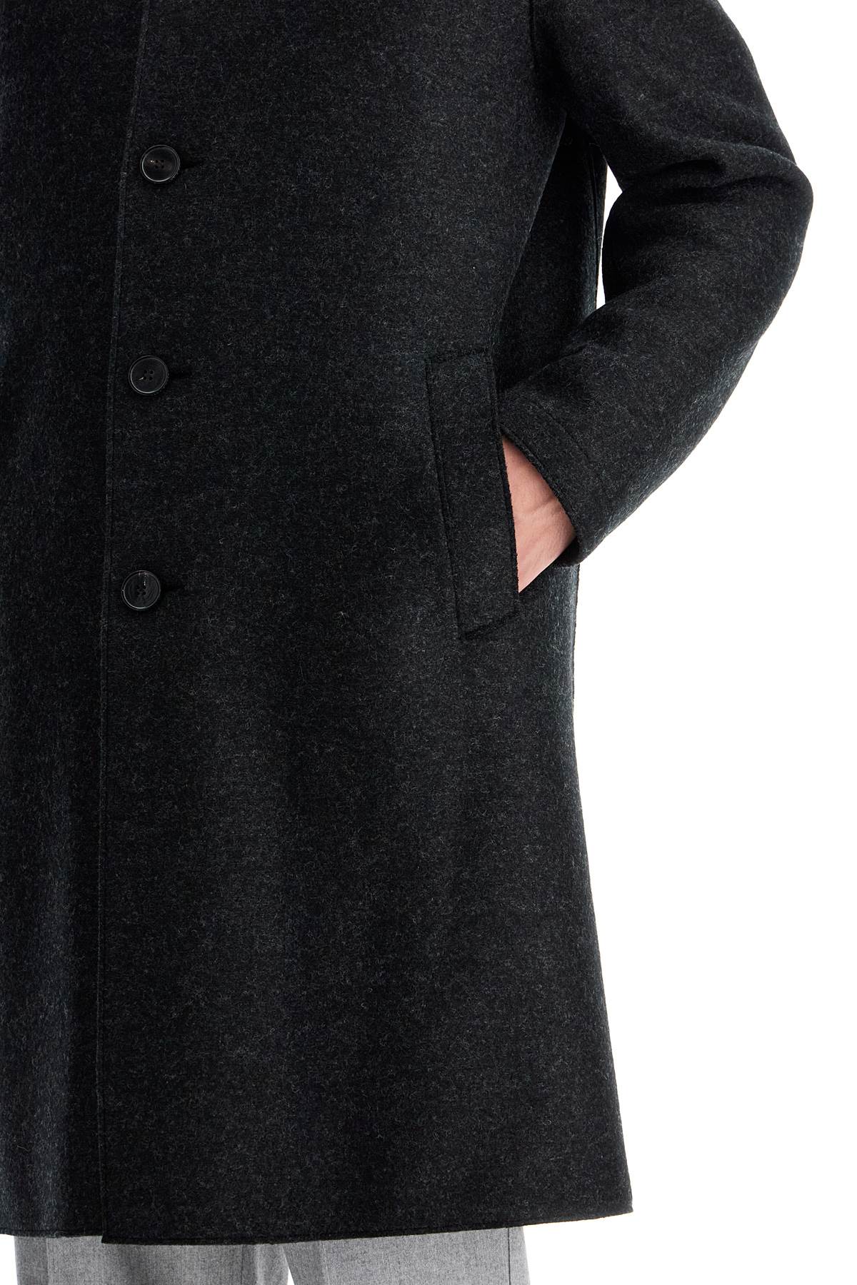 Harris Wharf London single-breasted pressed wool coat image 3