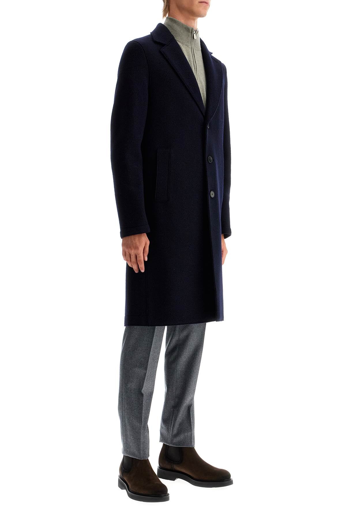 Harris Wharf London single-breasted wool coat in boiled image 1