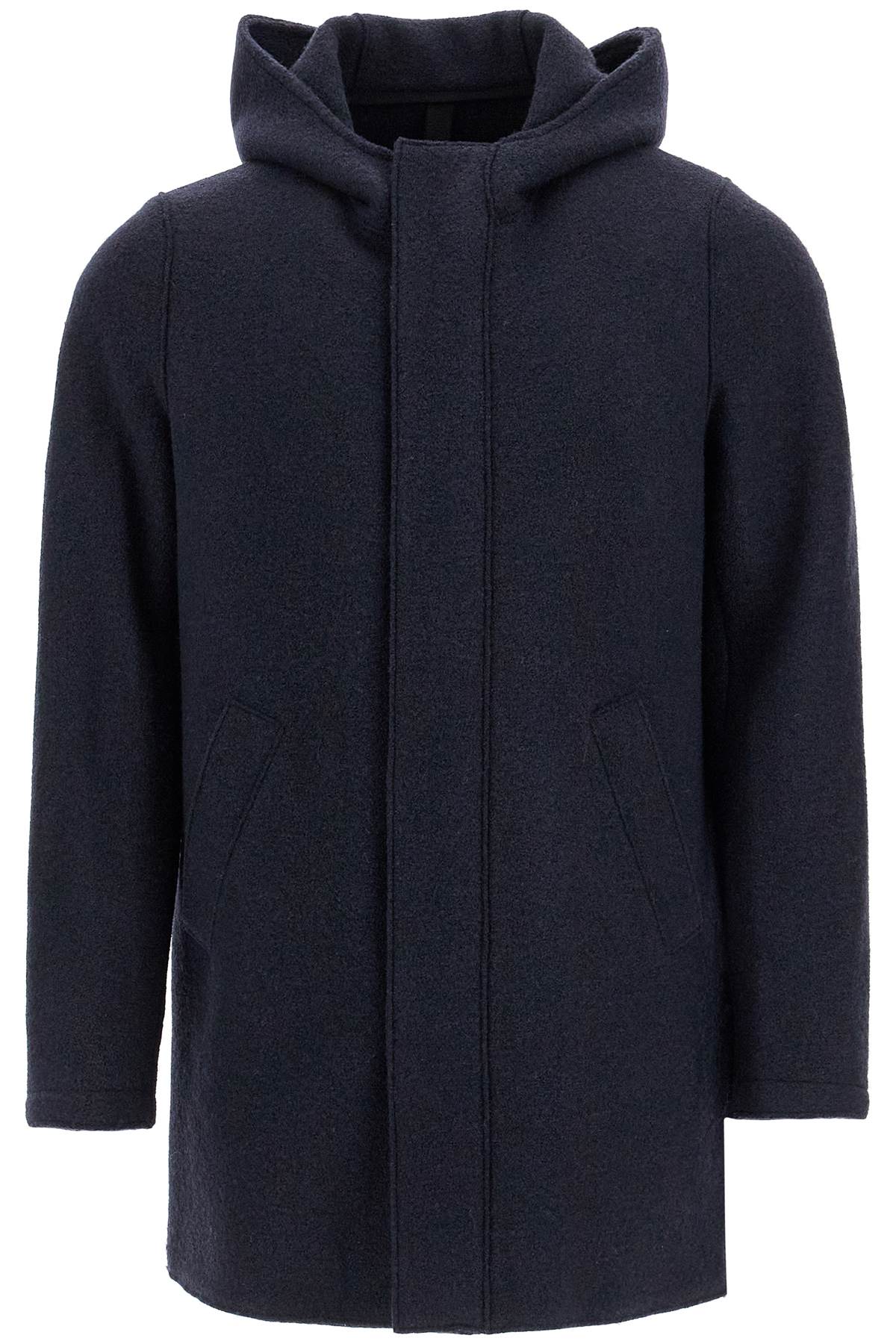 Harris Wharf London hooded wool coat in boiled wool image 0