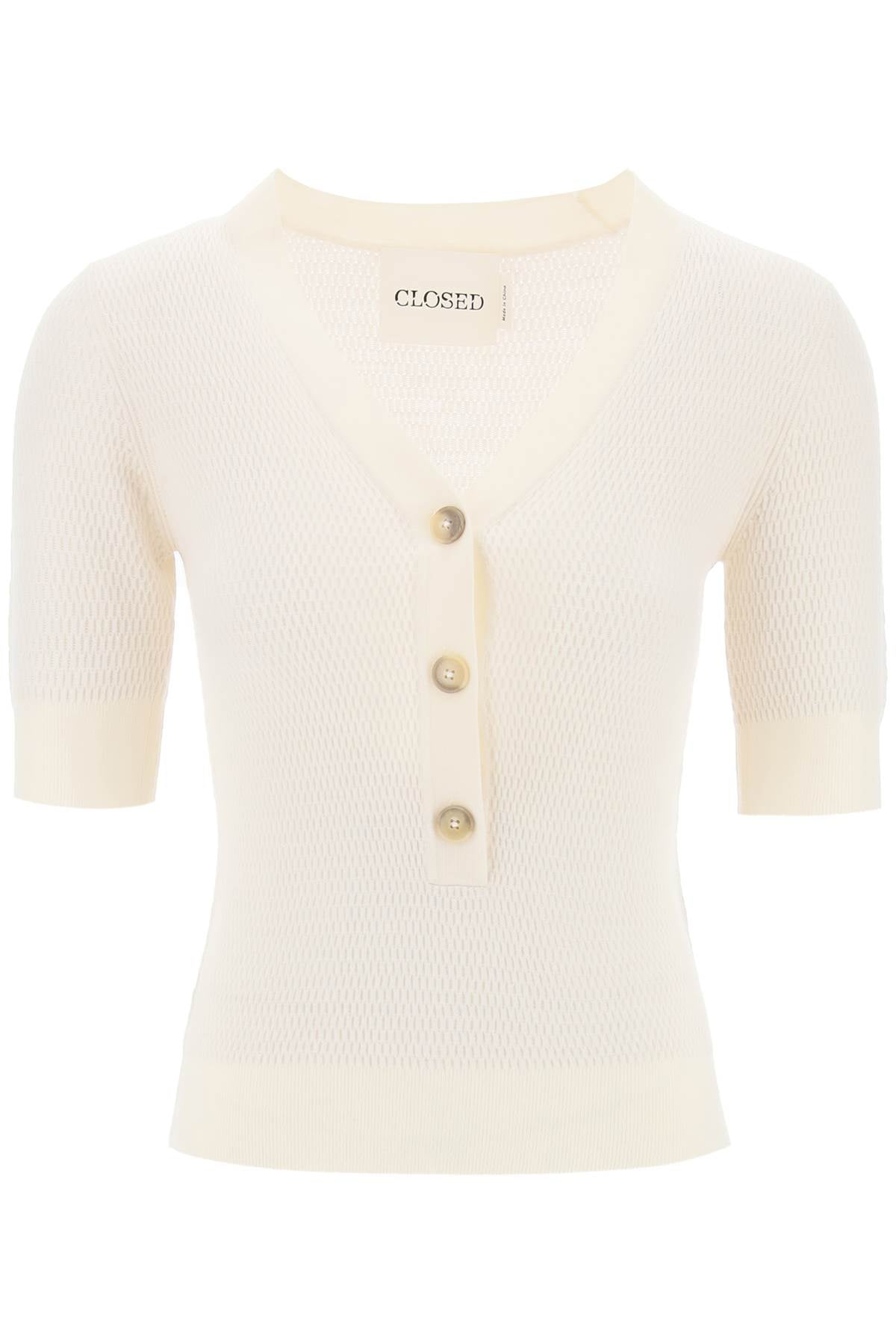 Closed knitted top with short sleeves image 0