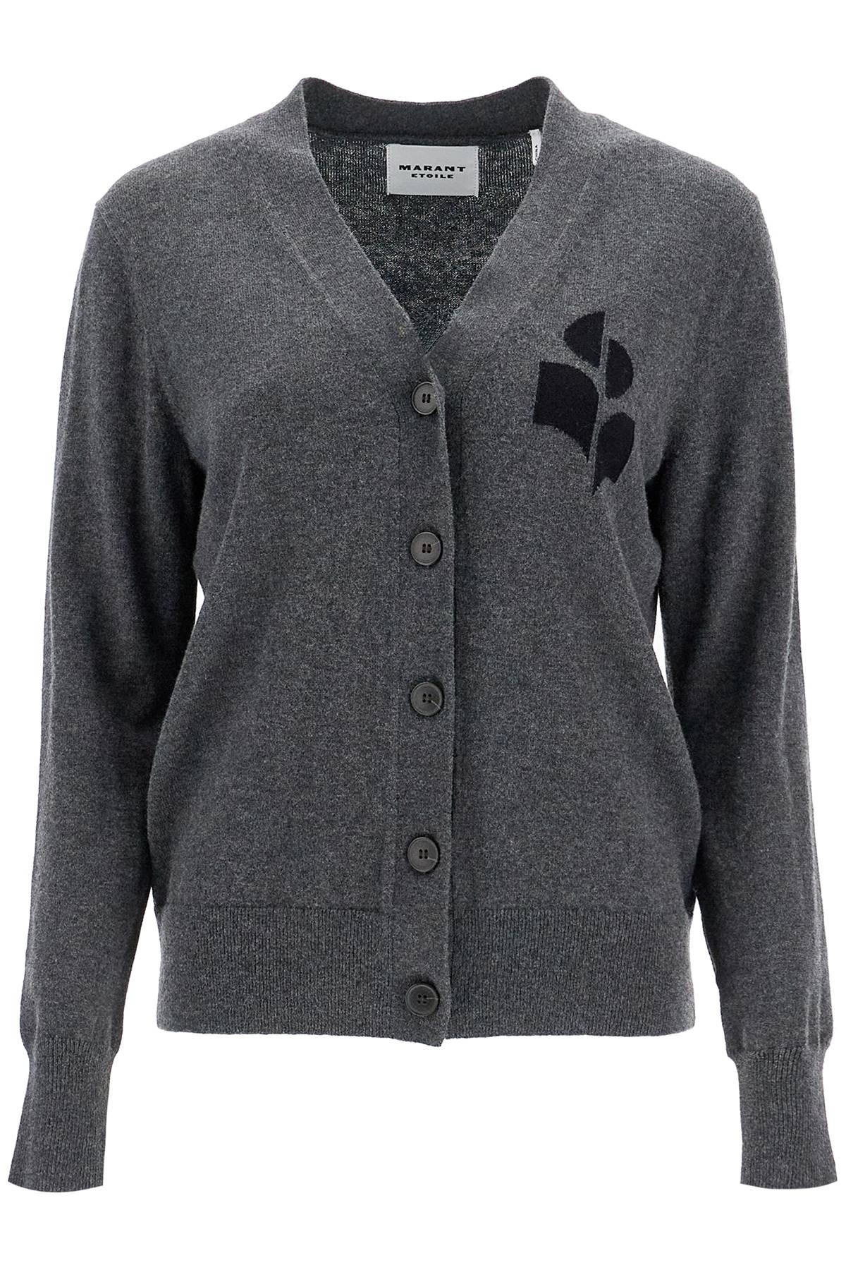 Isabel Marant Etoile karin cardigan with logo intarsia image 0