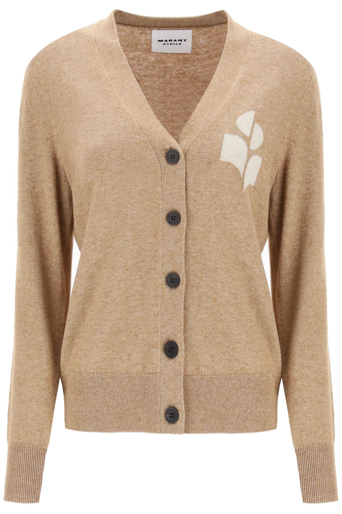 Isabel Marant Etoile karin cardigan with logo intarsia image 0