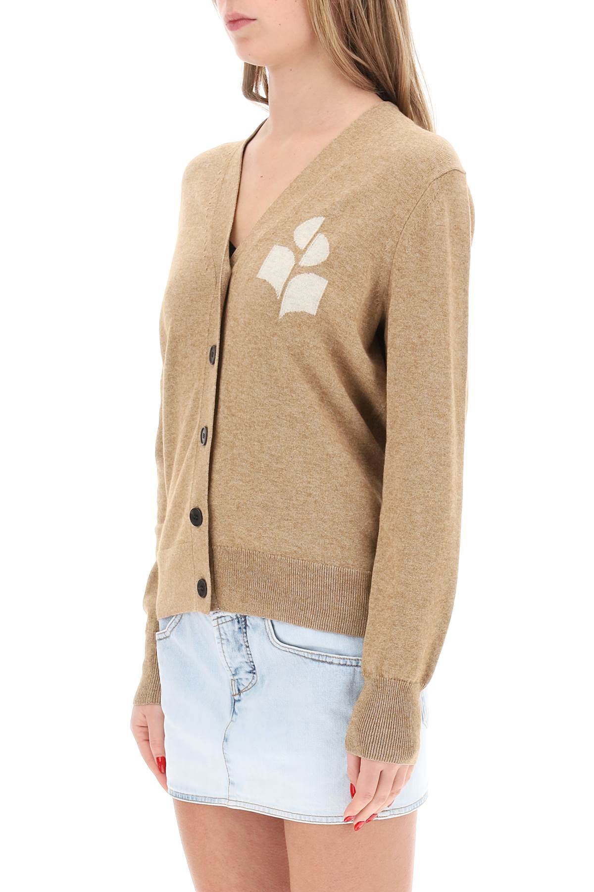 Isabel Marant Etoile karin cardigan with logo intarsia image 3