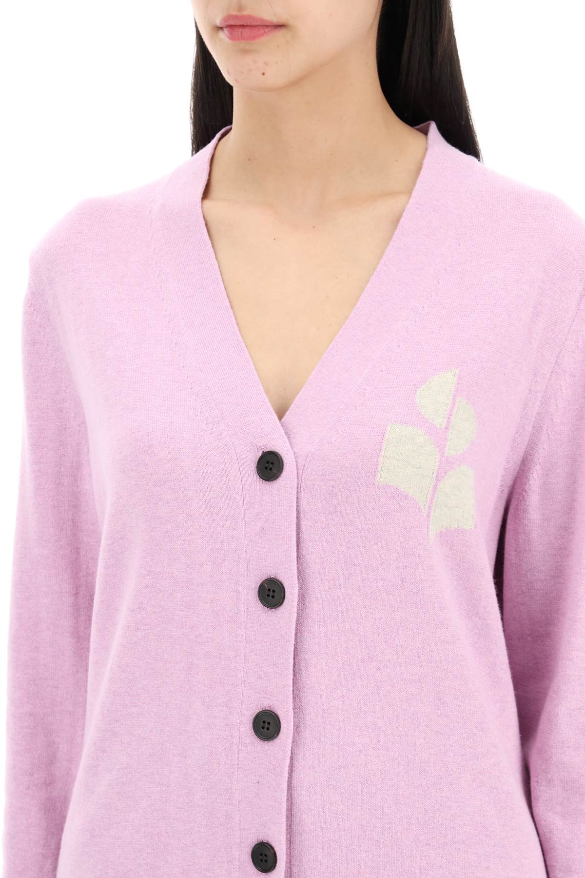 Isabel Marant ETOILE karin cardigan with logo intarsia image 3