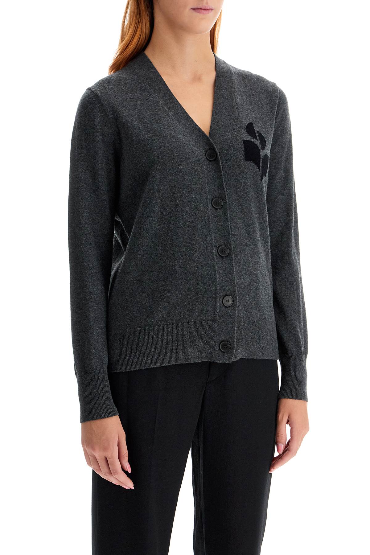 Isabel Marant Etoile karin cardigan with logo intarsia image 1