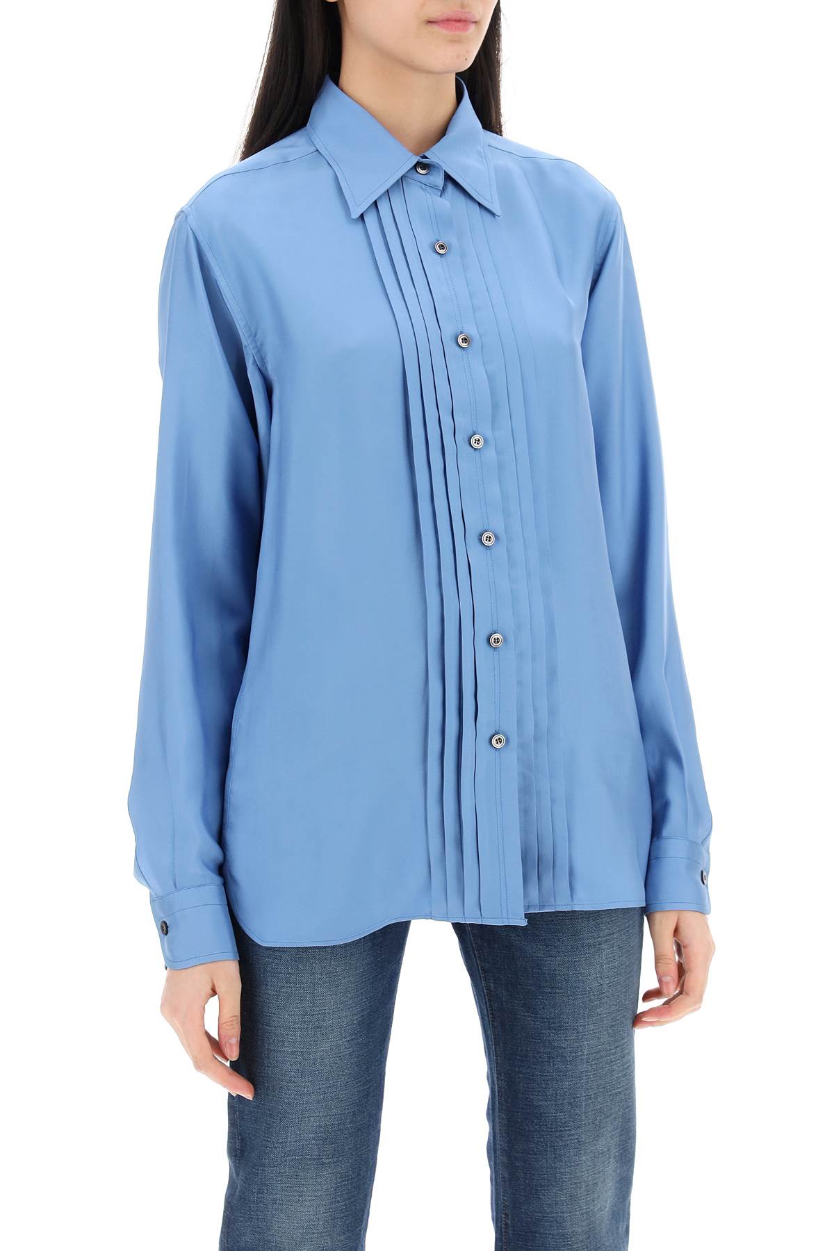 Tom Ford Pleated Bib Viscose and Silk Twill Shirt image 1