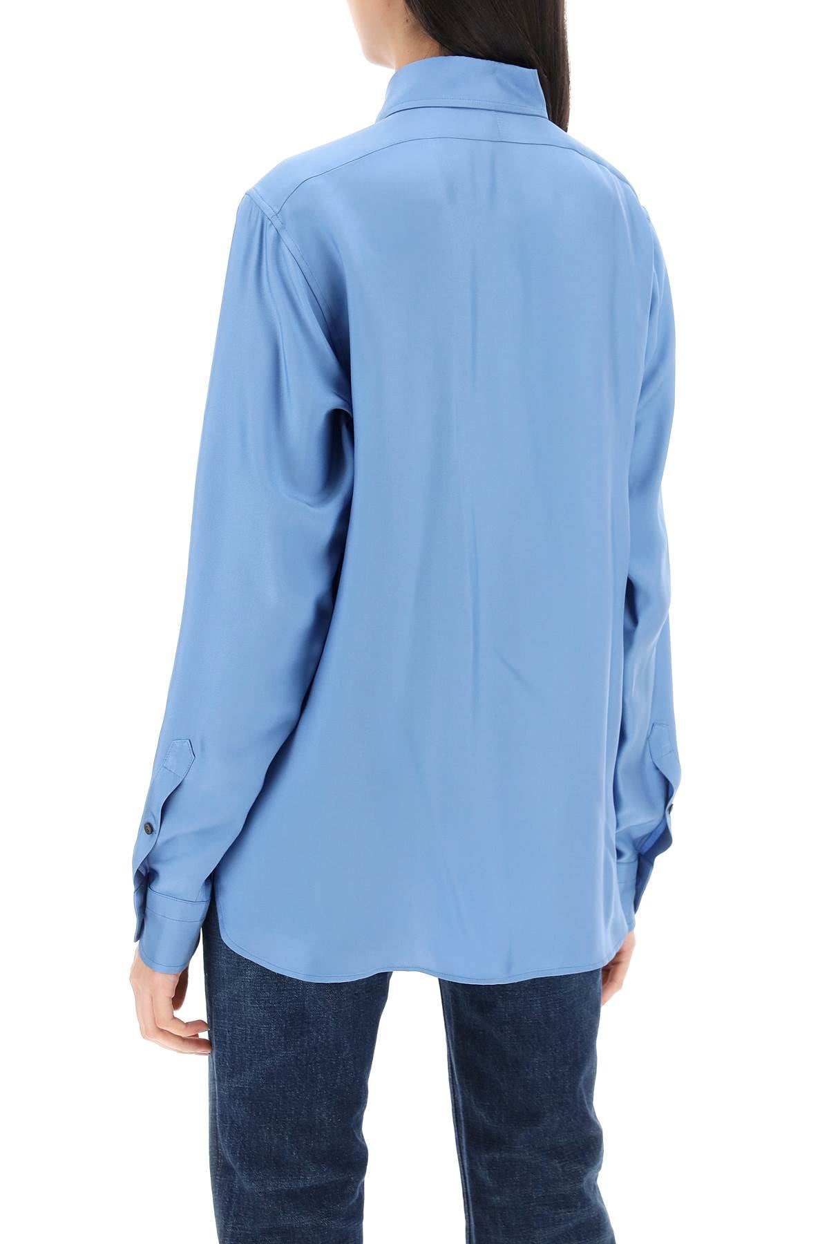 Tom Ford Pleated Bib Viscose and Silk Twill Shirt image 2