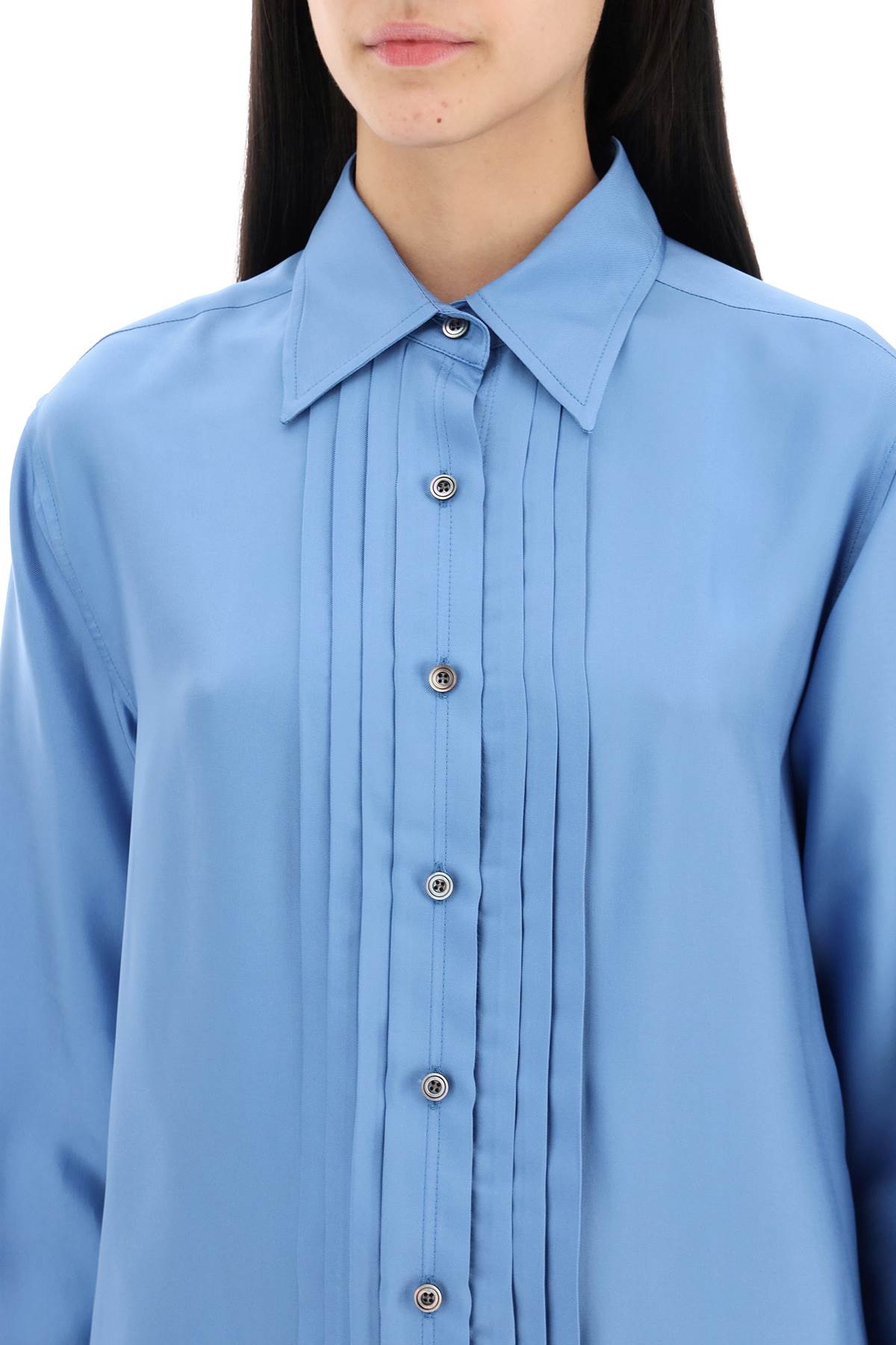 Tom Ford Pleated Bib Viscose and Silk Twill Shirt image 3