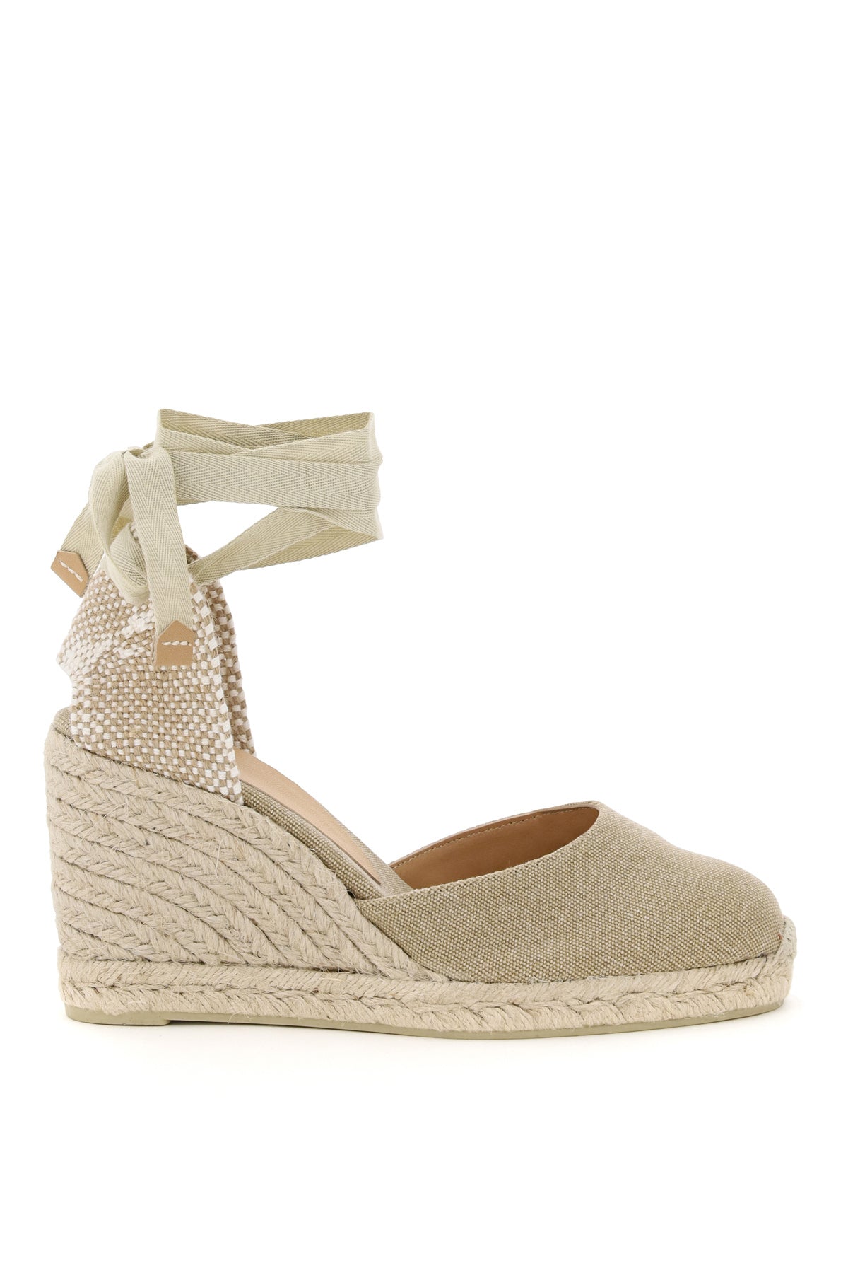 Castaner Carina Wedge Espadrilles - Faded Canvas & Ribbon Tie image 0