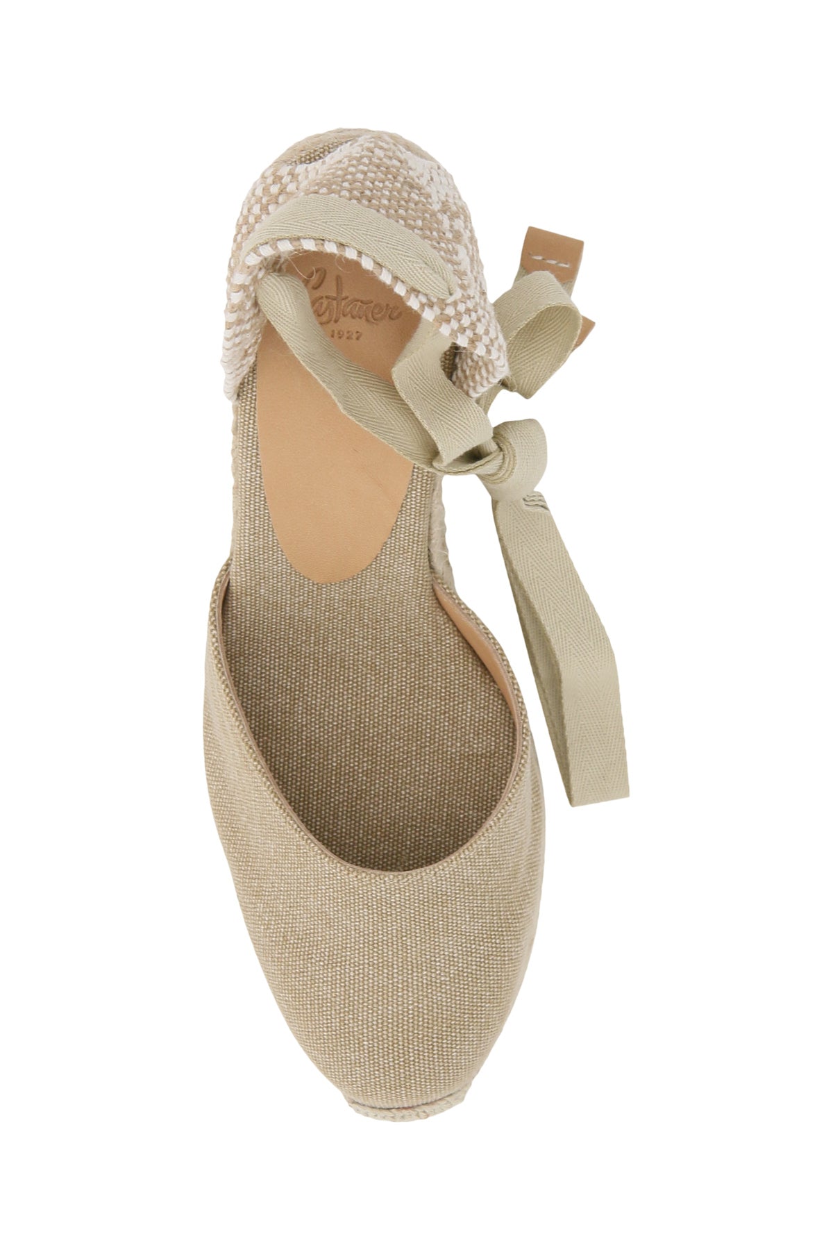 Castaner Carina Wedge Espadrilles - Faded Canvas & Ribbon Tie image 1