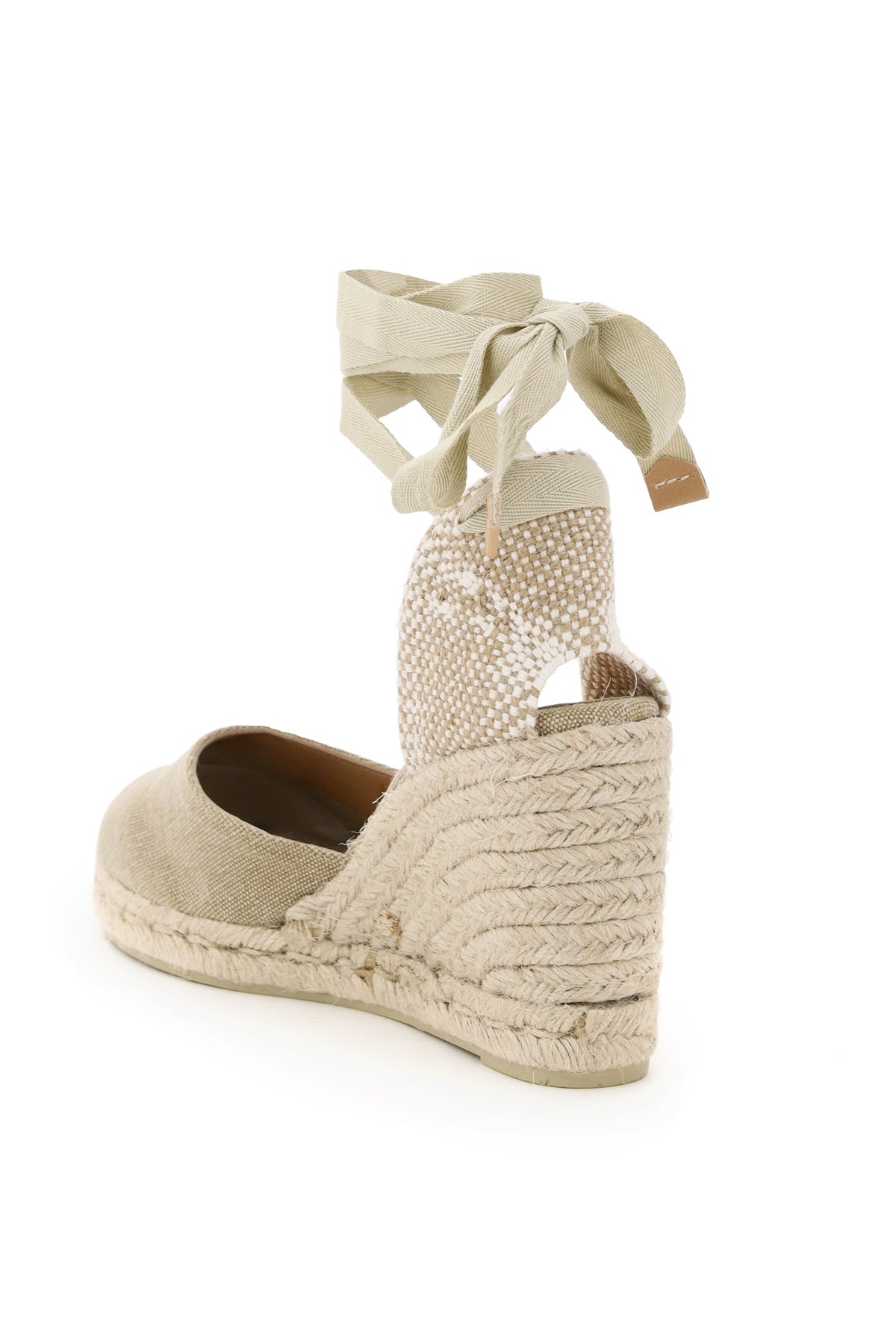 Castaner Carina Wedge Espadrilles - Faded Canvas & Ribbon Tie image 2