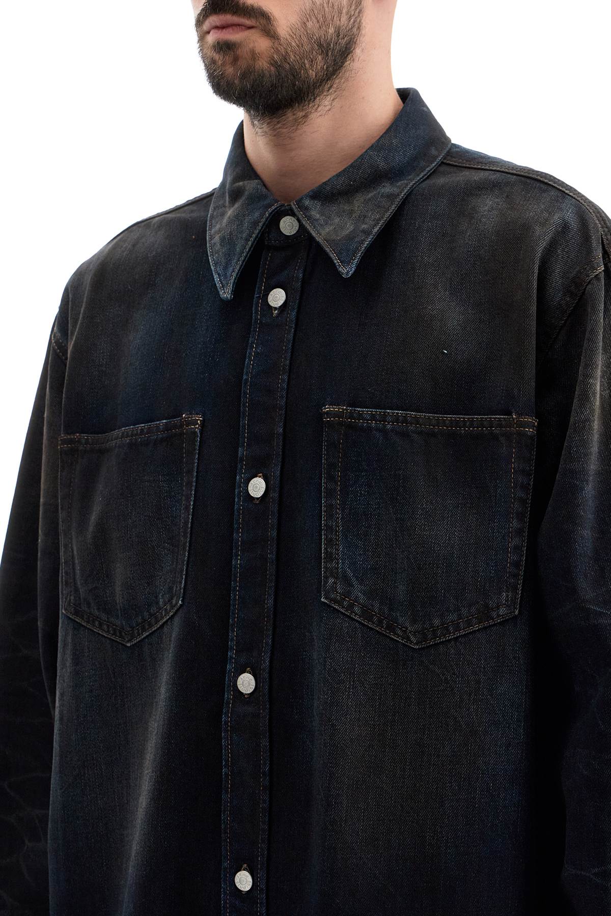 Acne Studios Unisex Distressed Denim Shirt image 3