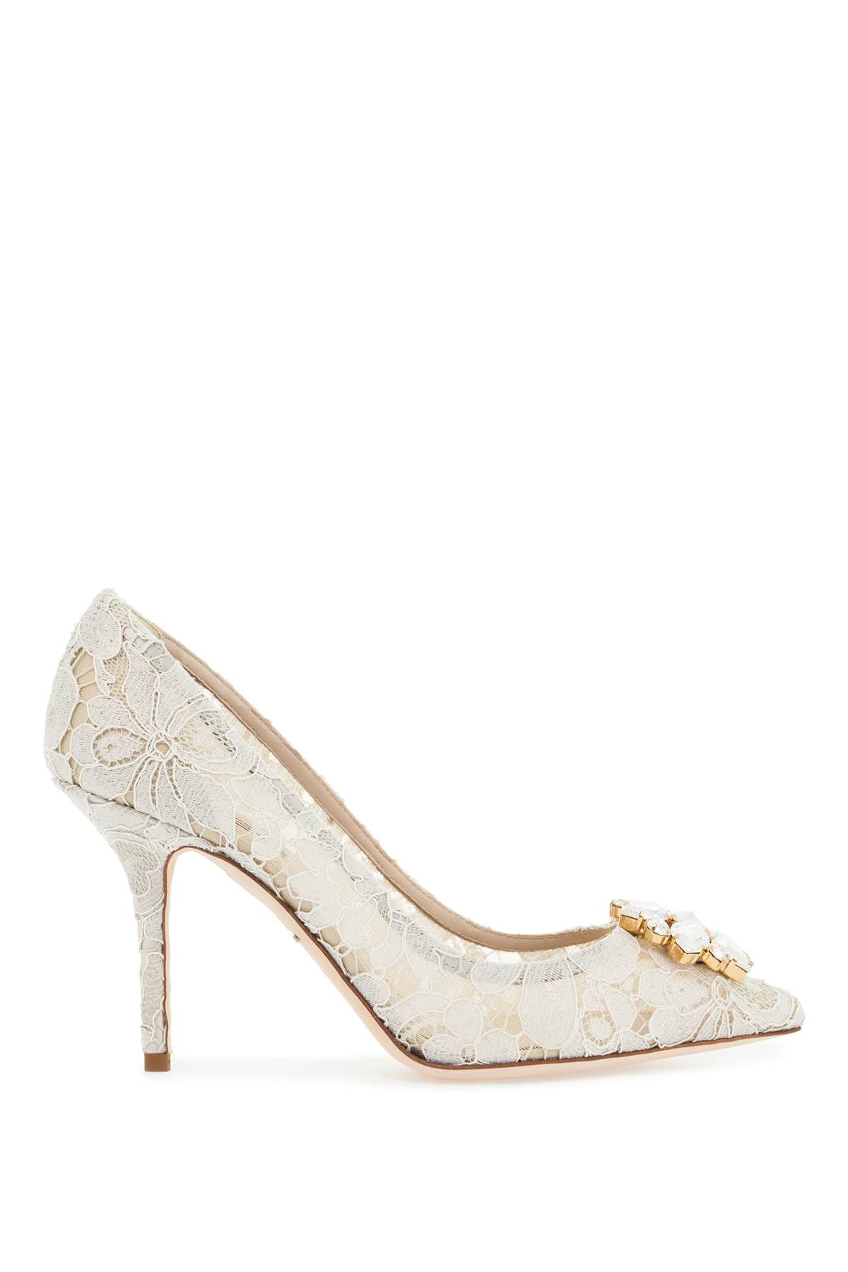 Dolce & Gabbana Bellucci Lace Pumps with Crystal Flower - 90mm Heel image 0