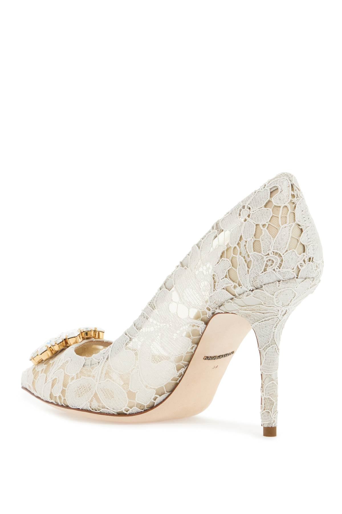 Dolce & Gabbana Bellucci Lace Pumps with Crystal Flower - 90mm Heel image 2