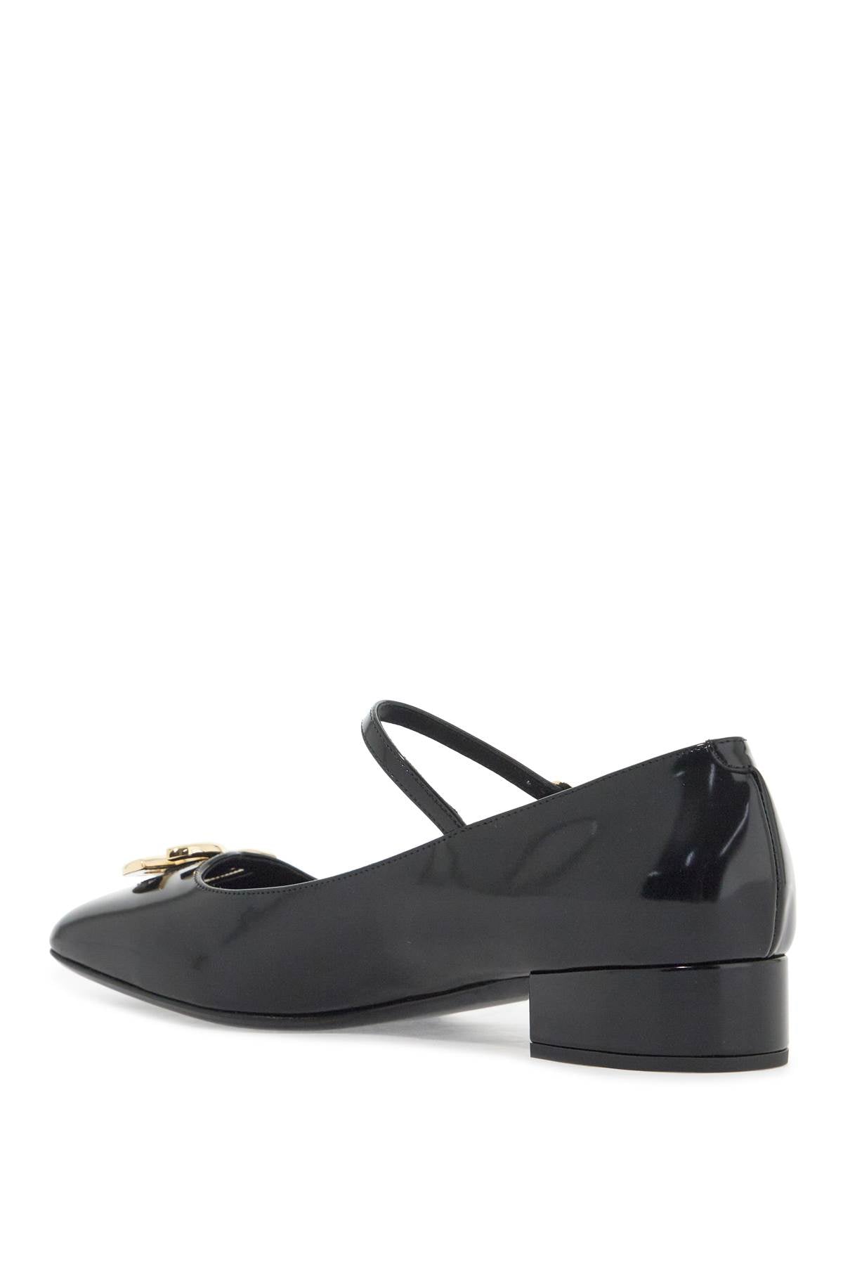 Dolce & Gabbana Brushed Leather Mary Jane Flats with DG Logo image 2