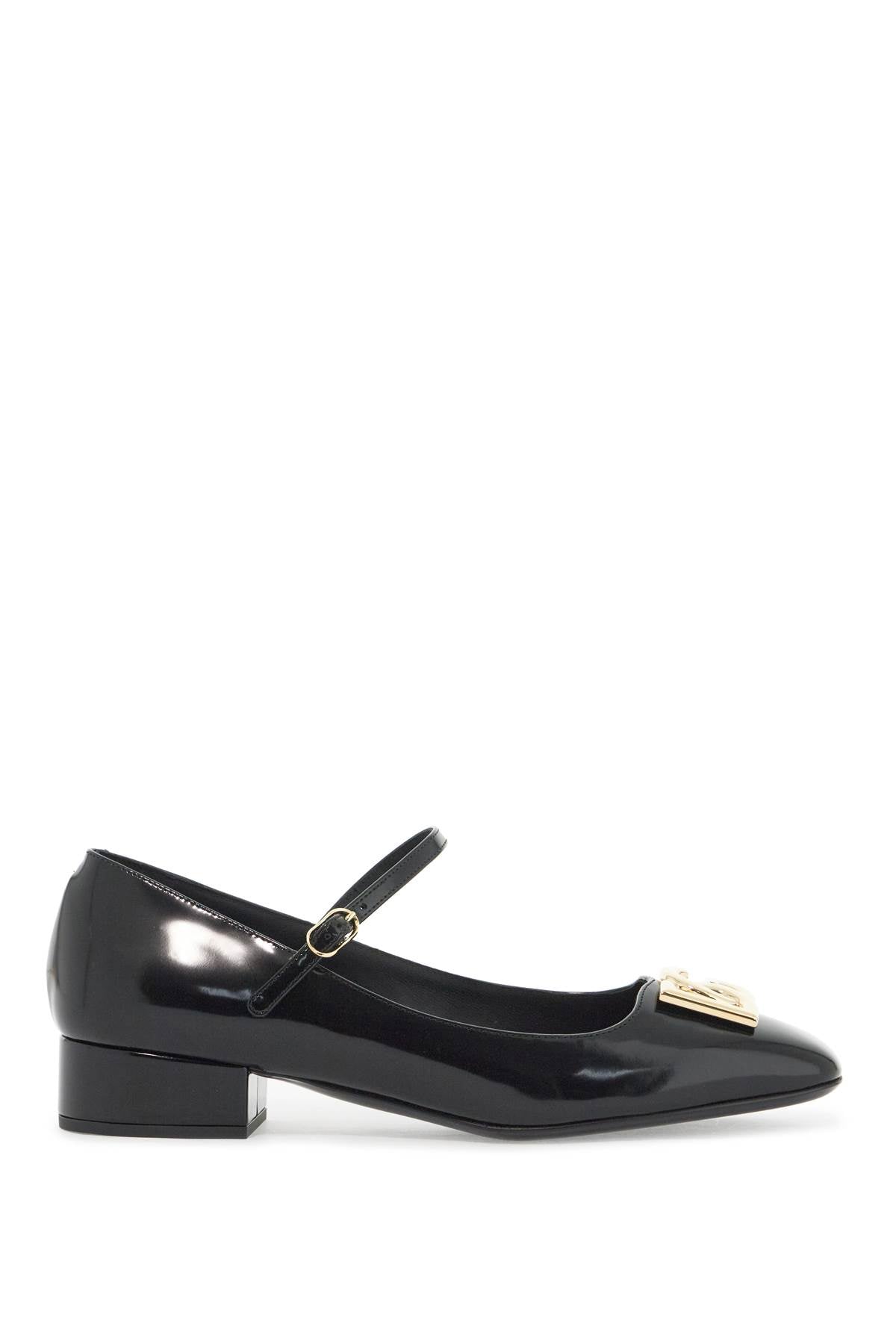 Dolce & Gabbana Brushed Leather Mary Jane Flats with DG Logo image 0