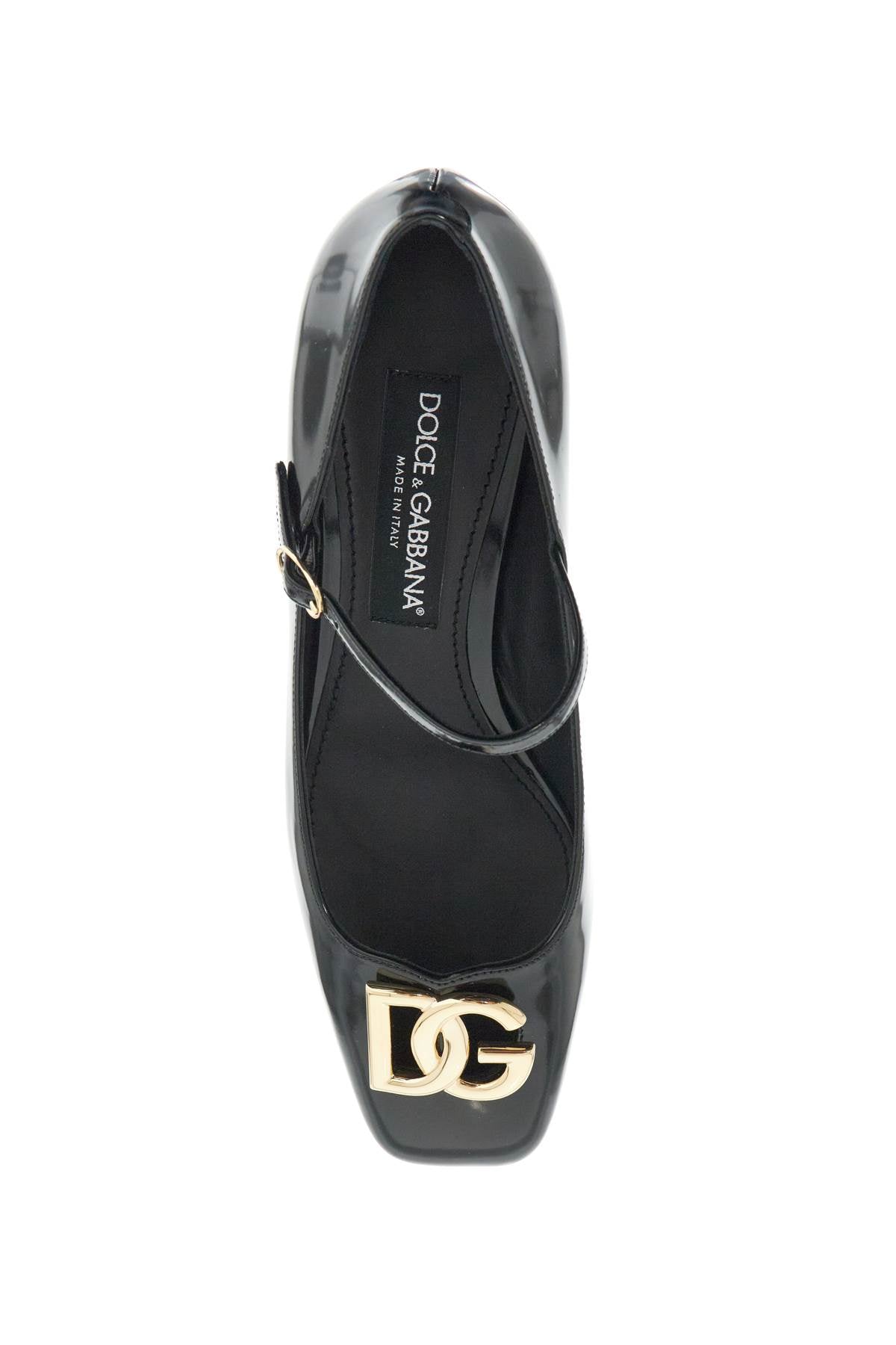 Dolce & Gabbana Brushed Leather Mary Jane Flats with DG Logo image 1