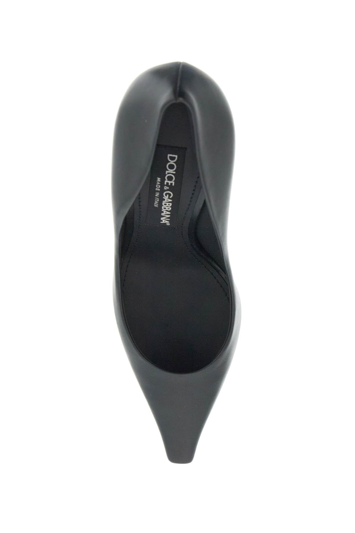 Dolce & Gabbana Nappa Leather Pointed Toe Pumps with DG Logo Heel image 1