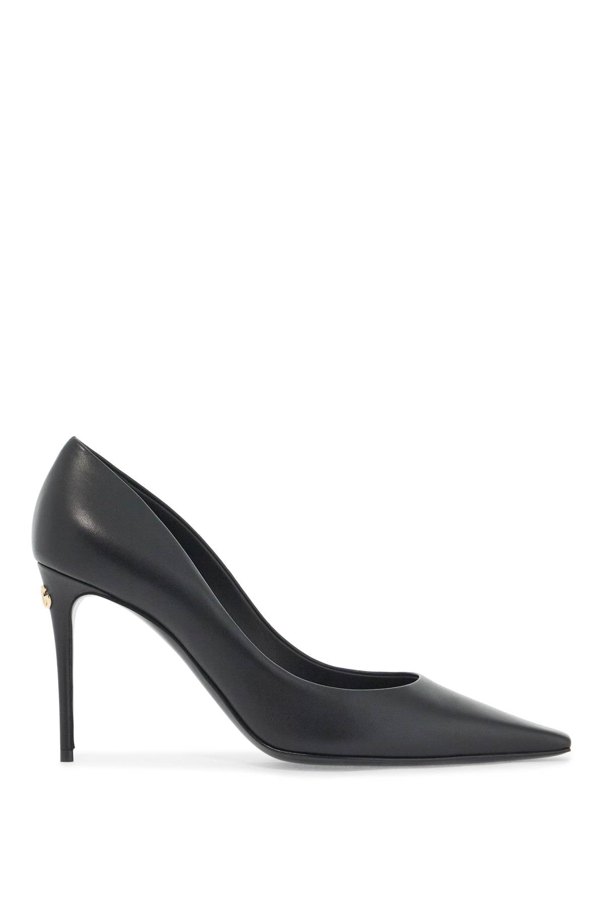 Dolce & Gabbana Nappa Leather Pointed Toe Pumps with DG Logo Heel image 0