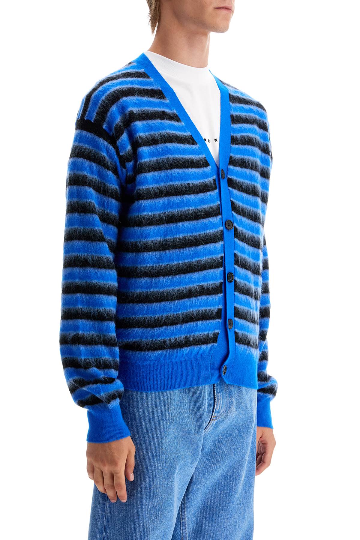 Marni Striped Wool and Mohair Cardigan image 1