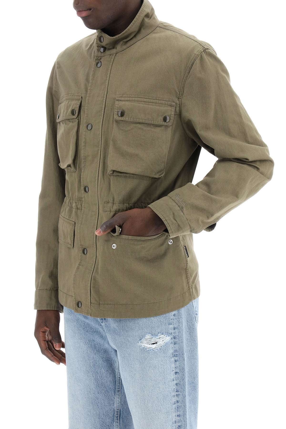 Woolrich "field jacket in cotton and linen blend" image 3