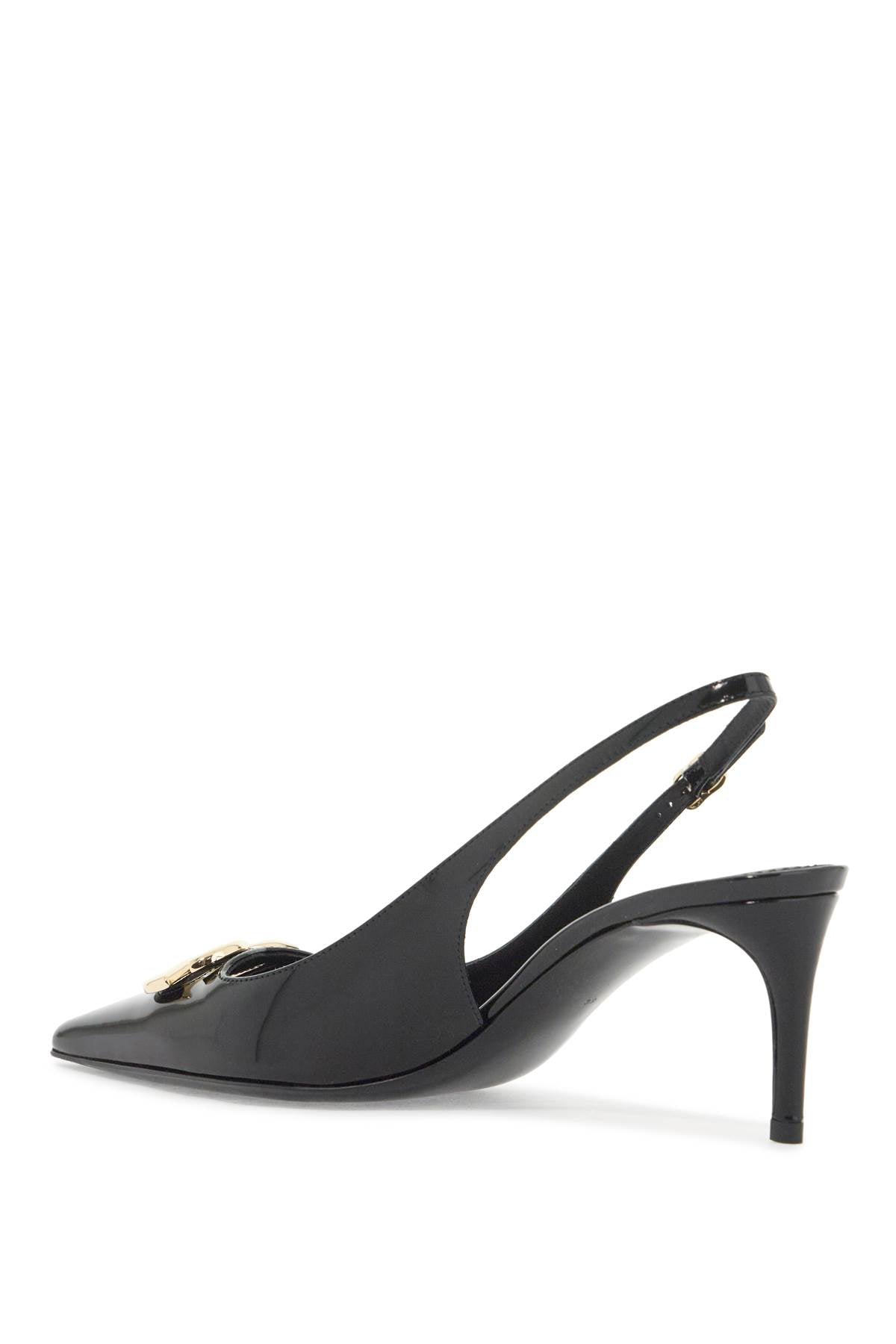 Dolce & Gabbana Glossy Leather Slingback Pumps with DG Logo image 2