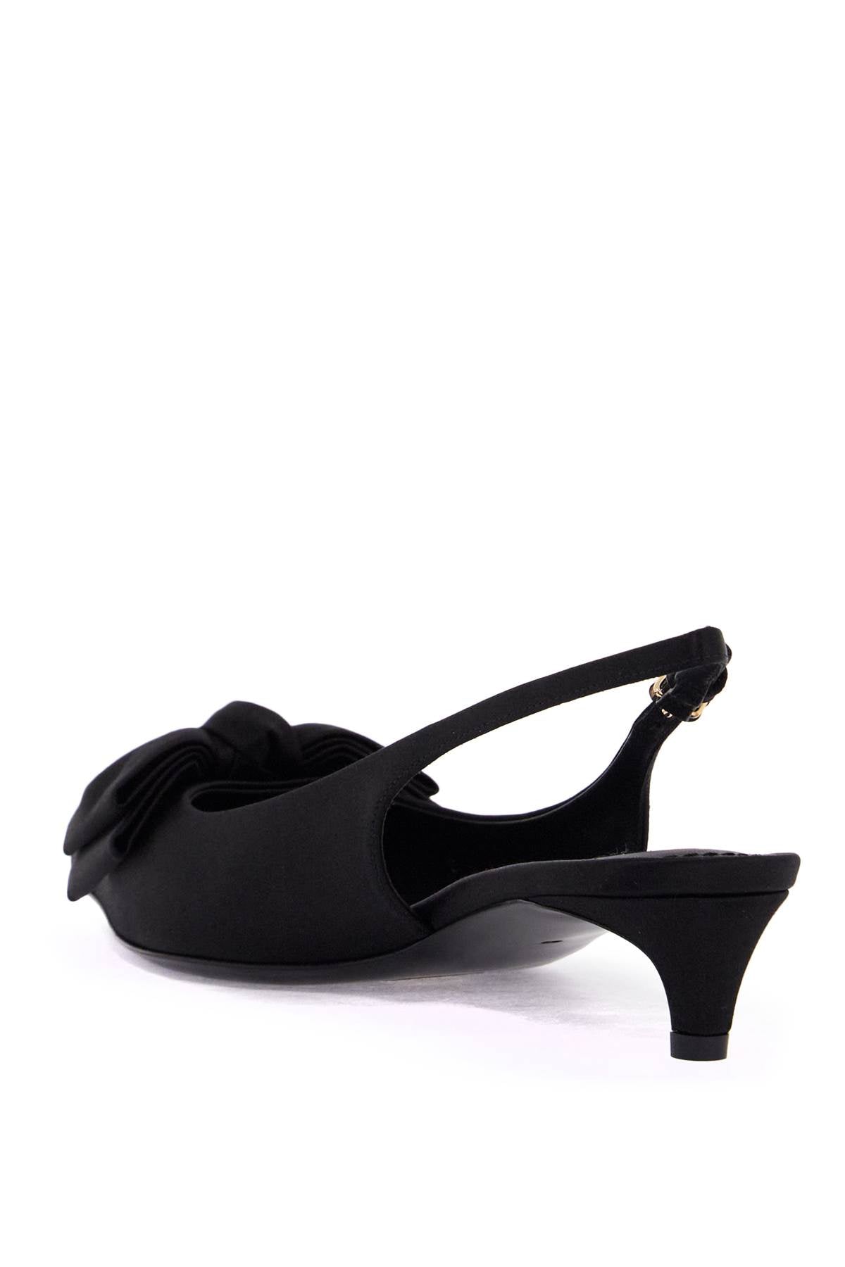 Dolce & Gabbana Silk Satin Slingback Pumps with Bow Appliqué image 2