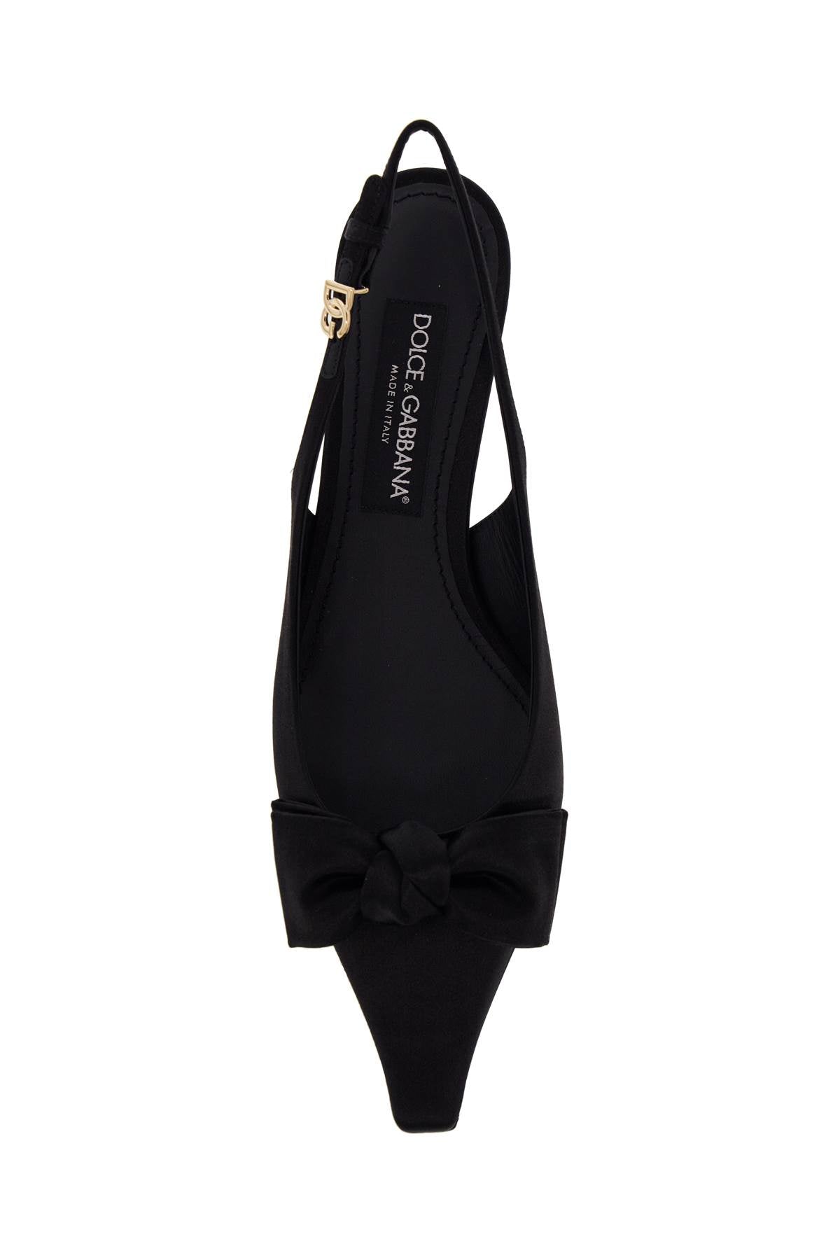 Dolce & Gabbana Silk Satin Slingback Pumps with Bow Appliqué image 1