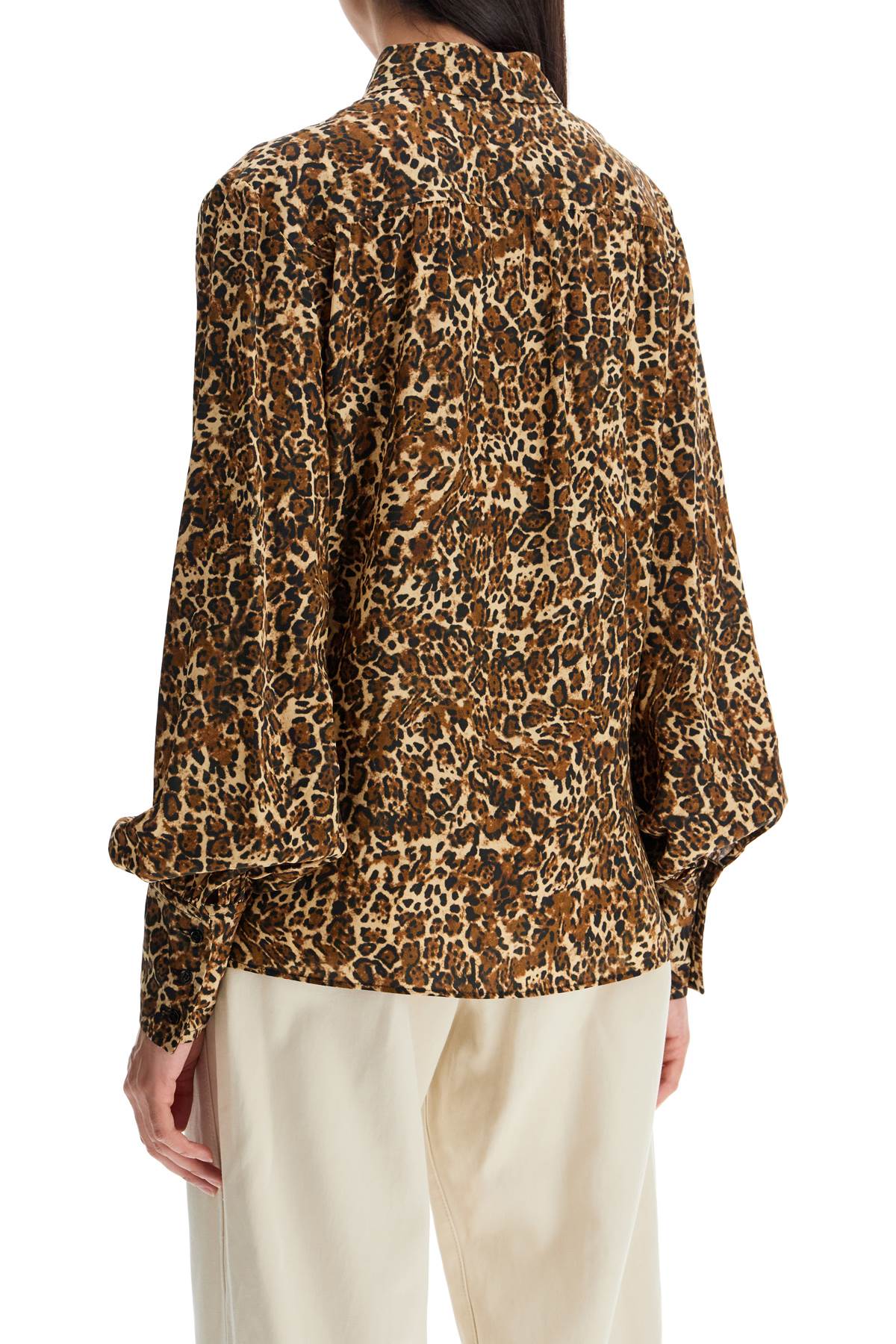 Isabel Marant Teysa Silk Leopard Print Long Sleeve Shirt image 2