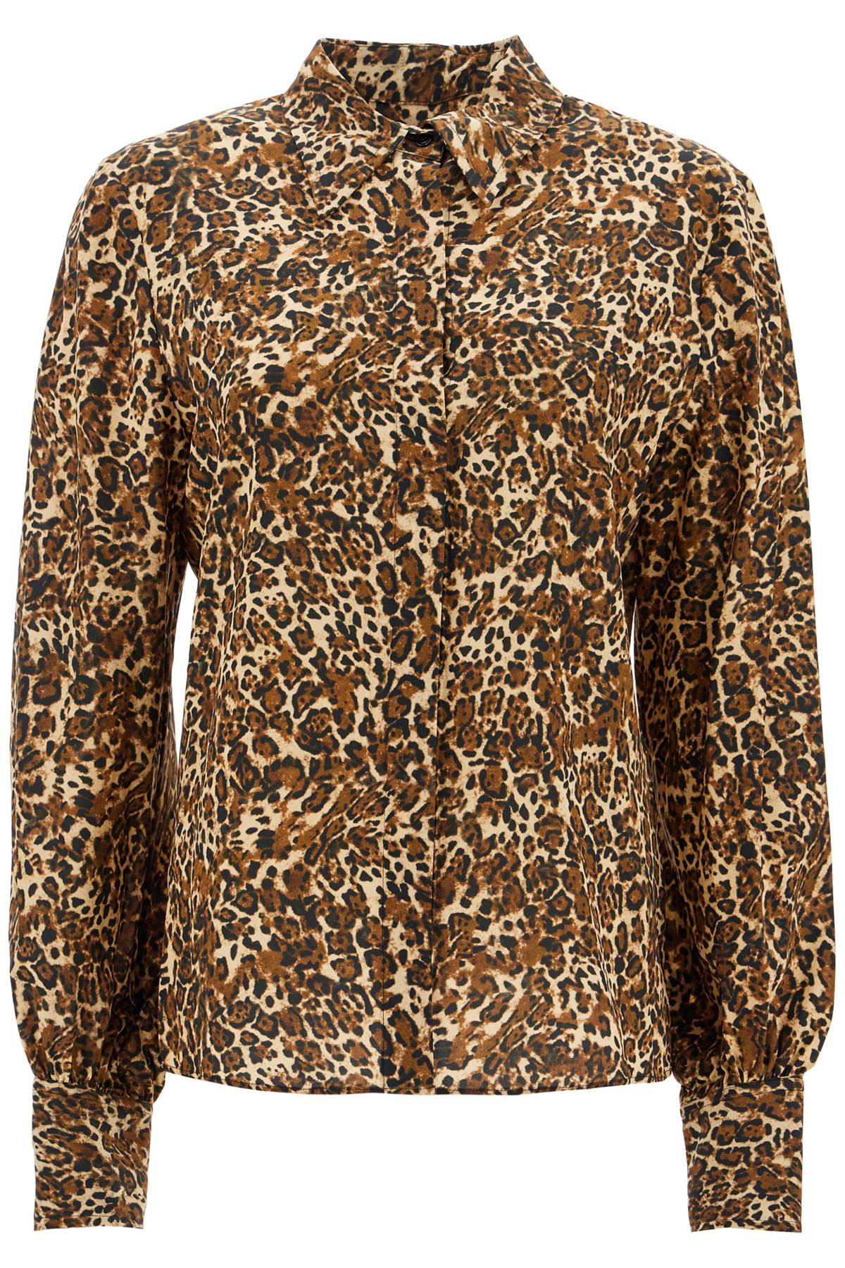 Isabel Marant Teysa Silk Leopard Print Long Sleeve Shirt image 0