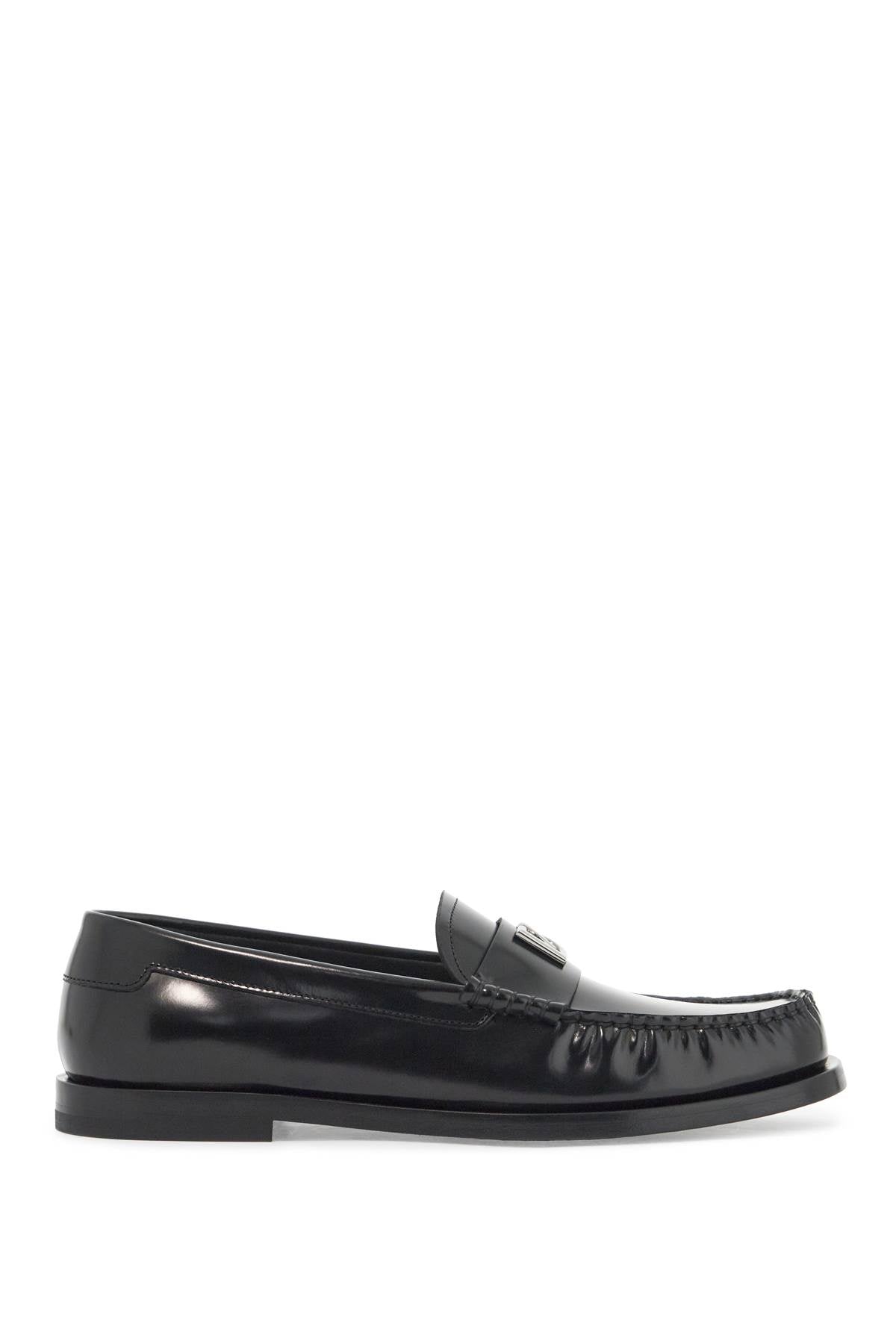 Dolce & Gabbana Brushed Leather Loafers with DG Logo image 0