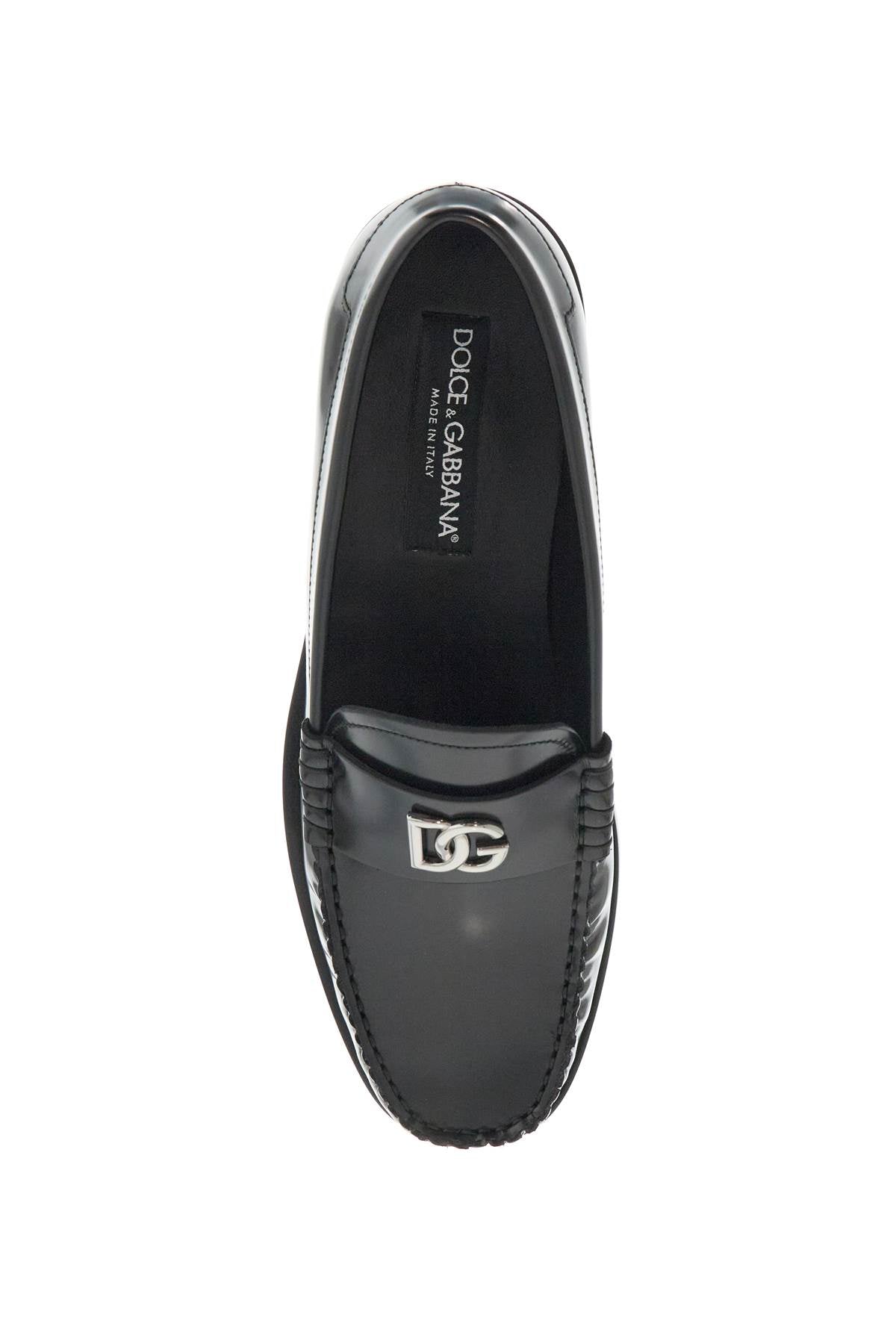 Dolce & Gabbana Brushed Leather Loafers with DG Logo image 1