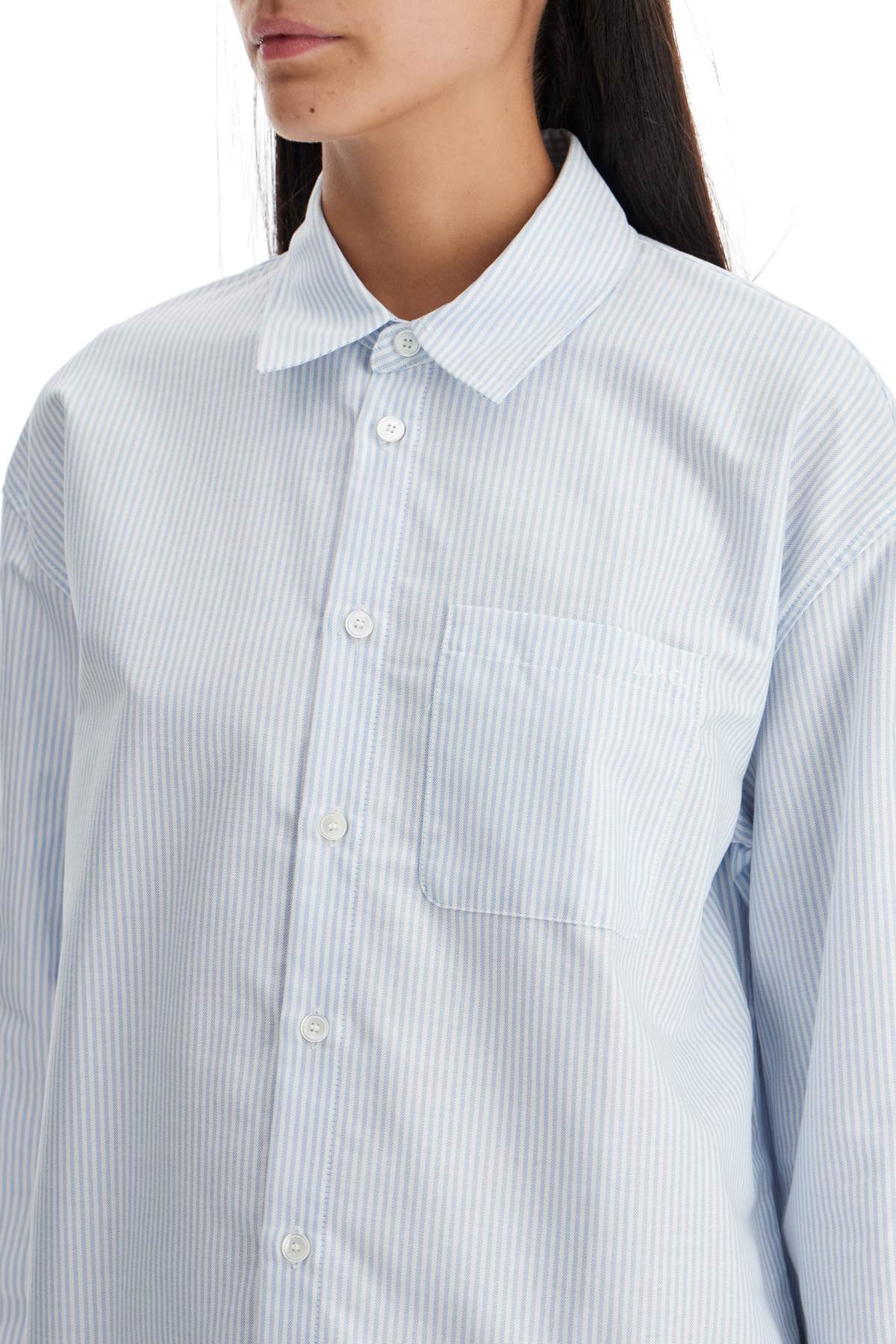 A.P.C. Men's Cotton Oxford Striped Boyfriend Shirt image 3