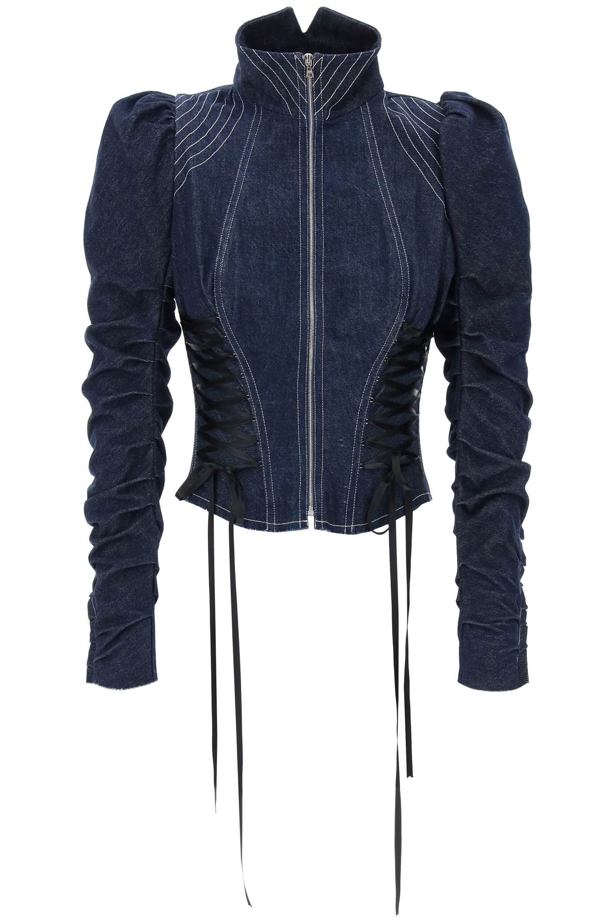 Dilara Findikoglu denim jacket with corset detailing image 0