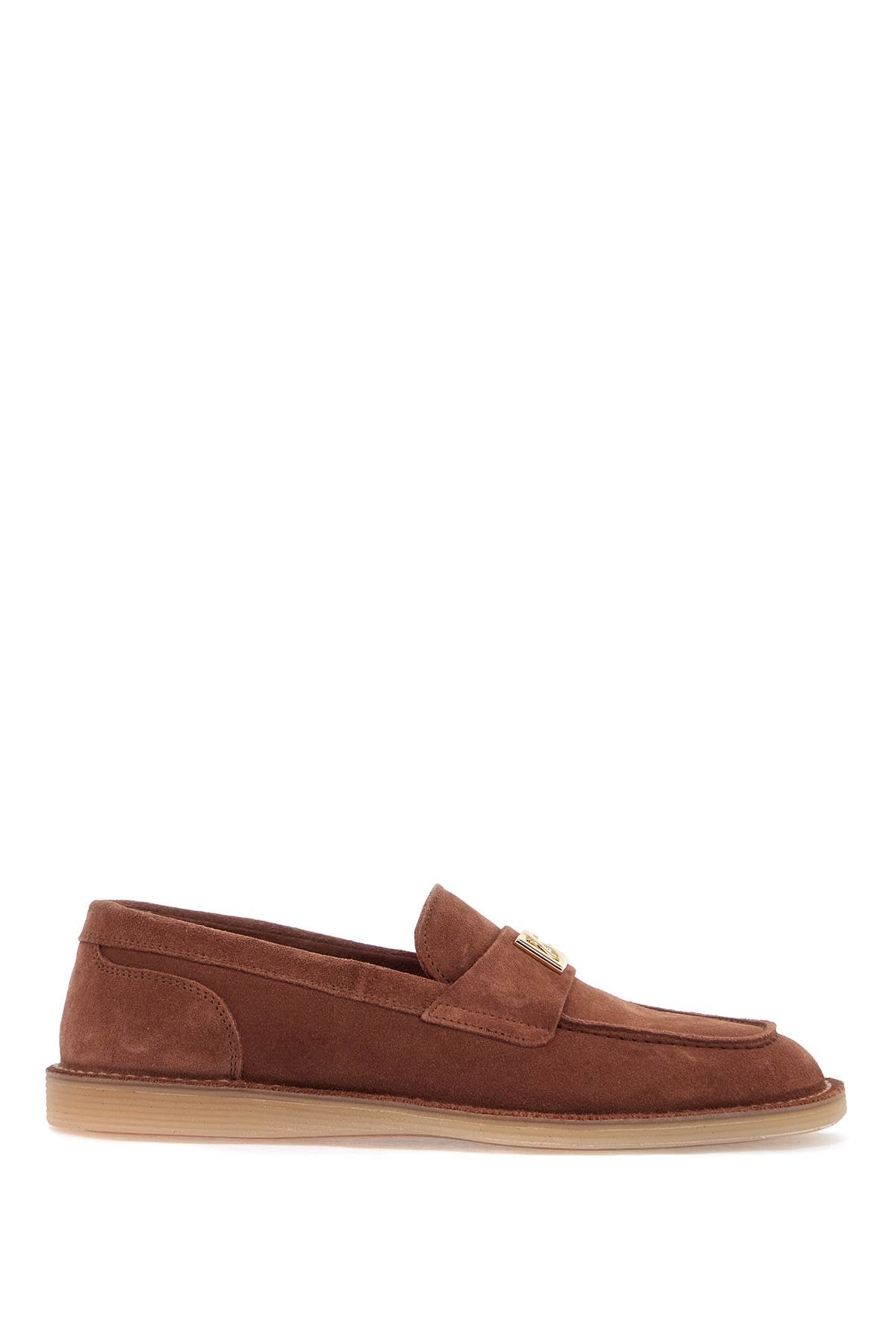 Dolce & Gabbana Suede Leather Moccasins with DG Logo image 0