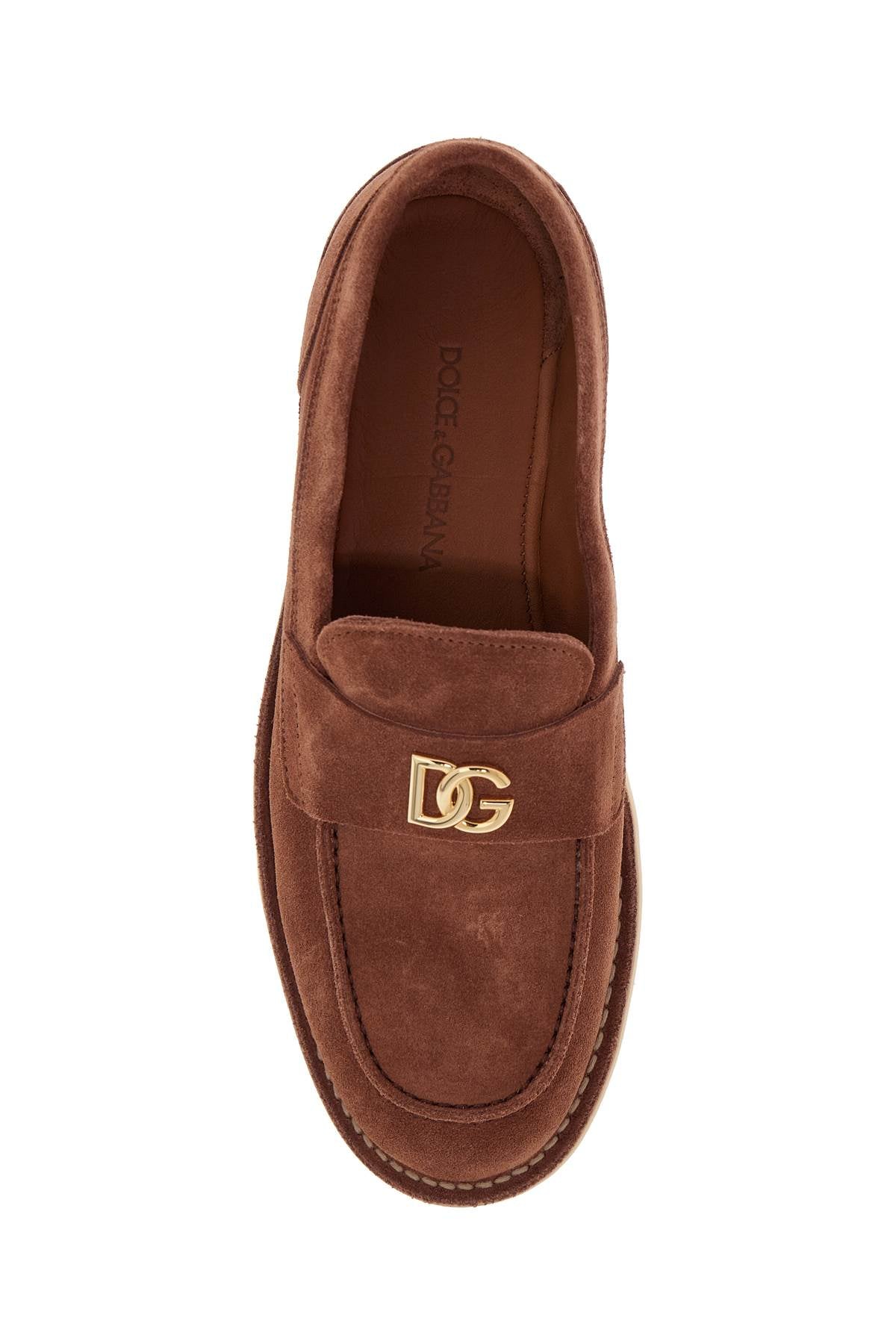 Dolce & Gabbana Suede Leather Moccasins with DG Logo image 1