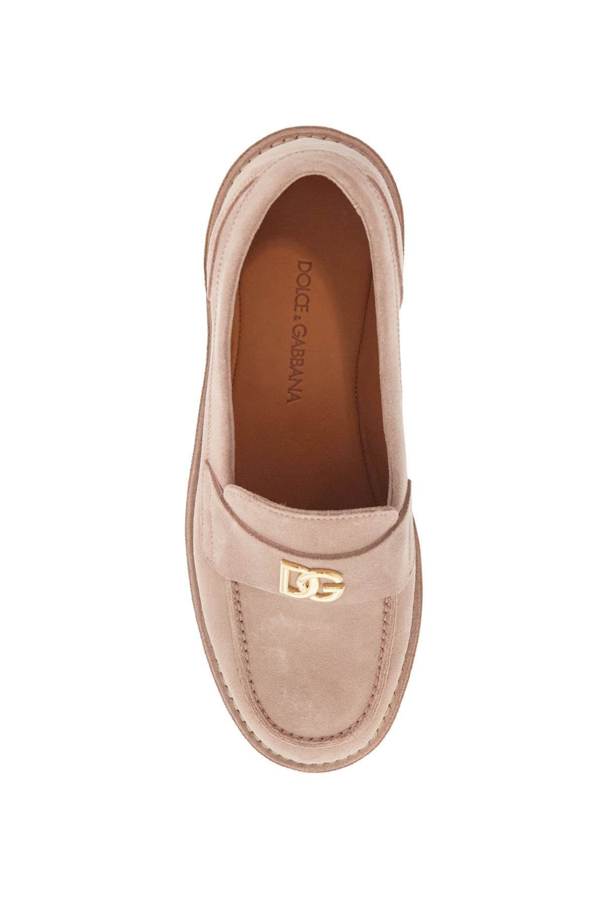 Dolce & Gabbana Suede Leather Logo Loafers image 1