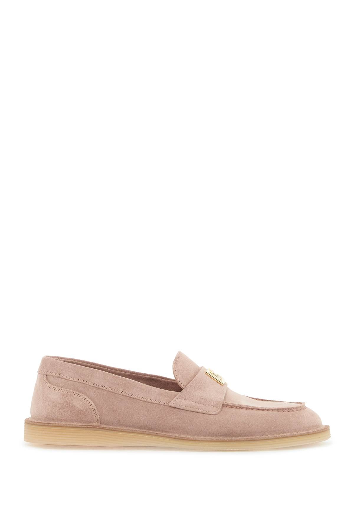 Dolce & Gabbana Suede Leather Logo Loafers image 0