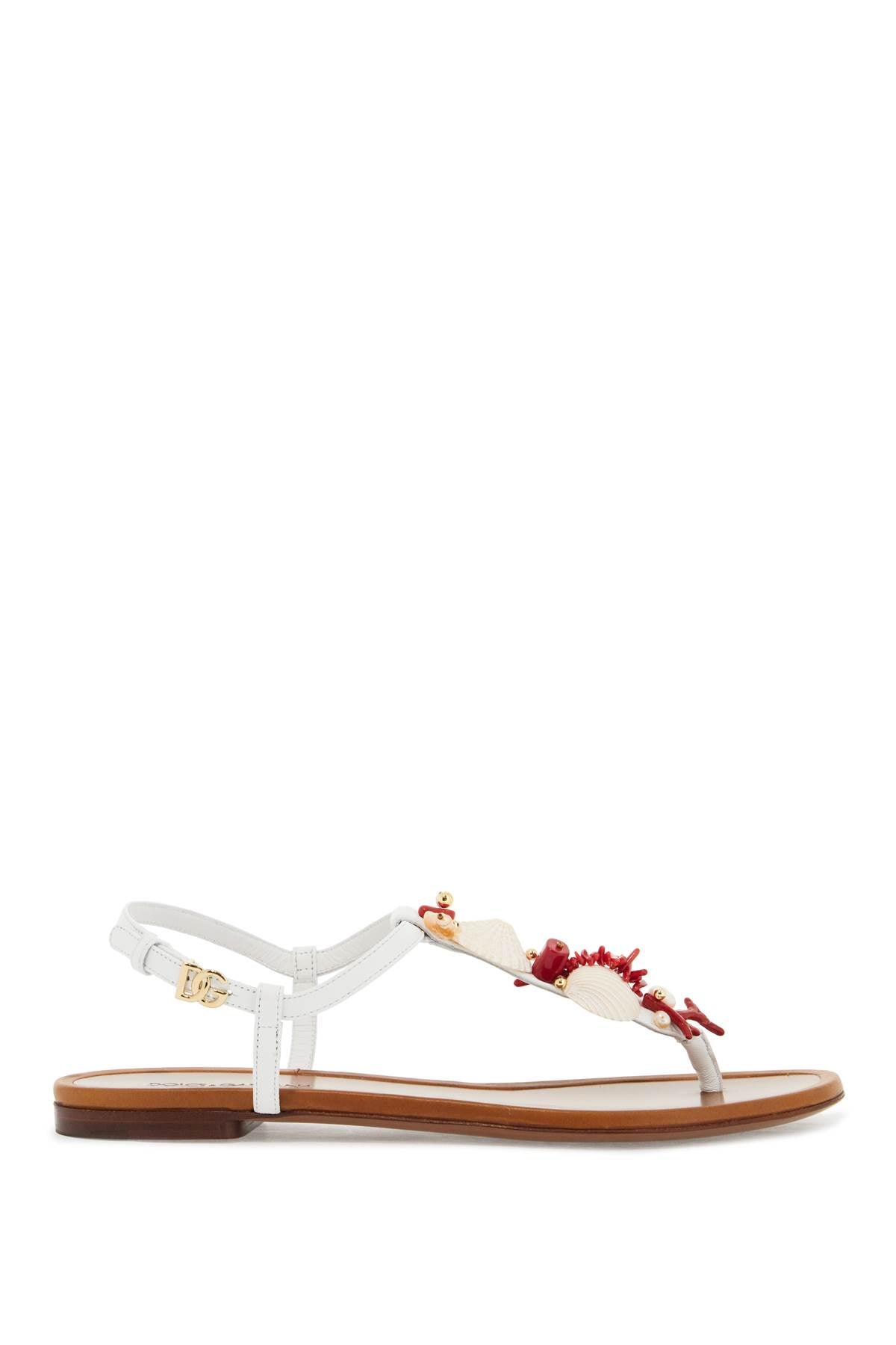 Dolce & Gabbana "nappa flip-flops with coral image 0