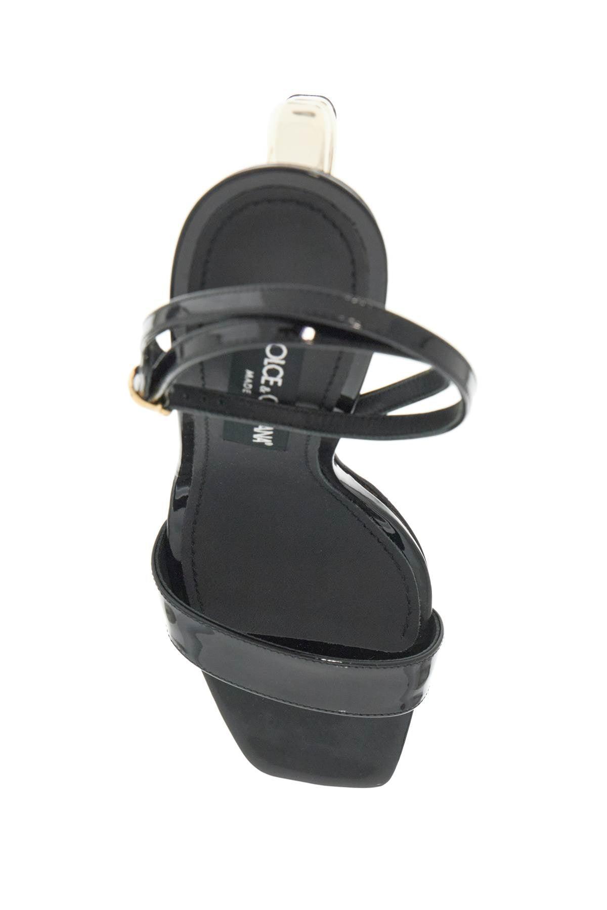 Dolce & Gabbana Women's Patent Leather Sandals with DG Logo Heel image 1