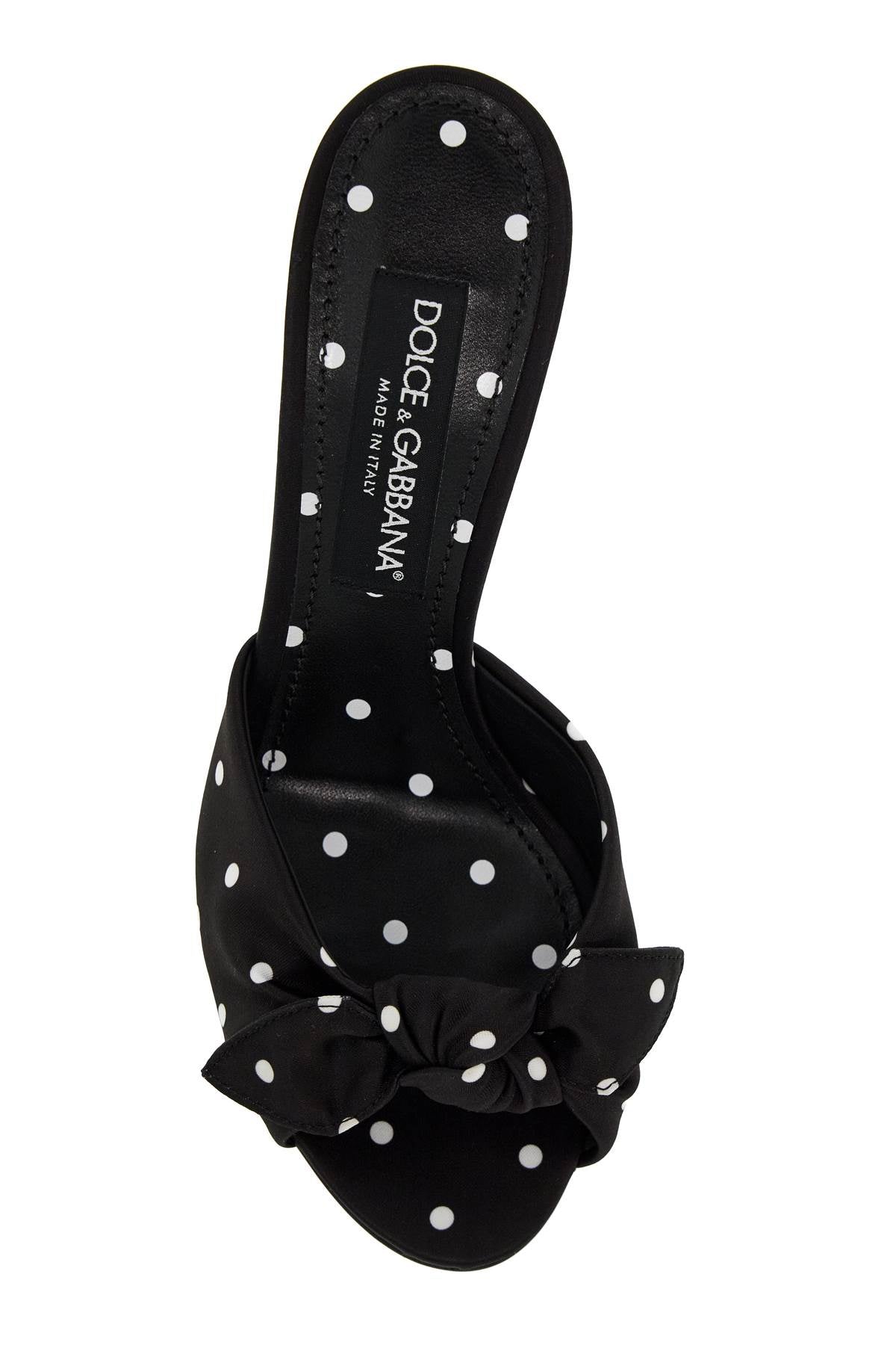 Dolce & Gabbana Polka Dot Satin Mules with Bow image 1