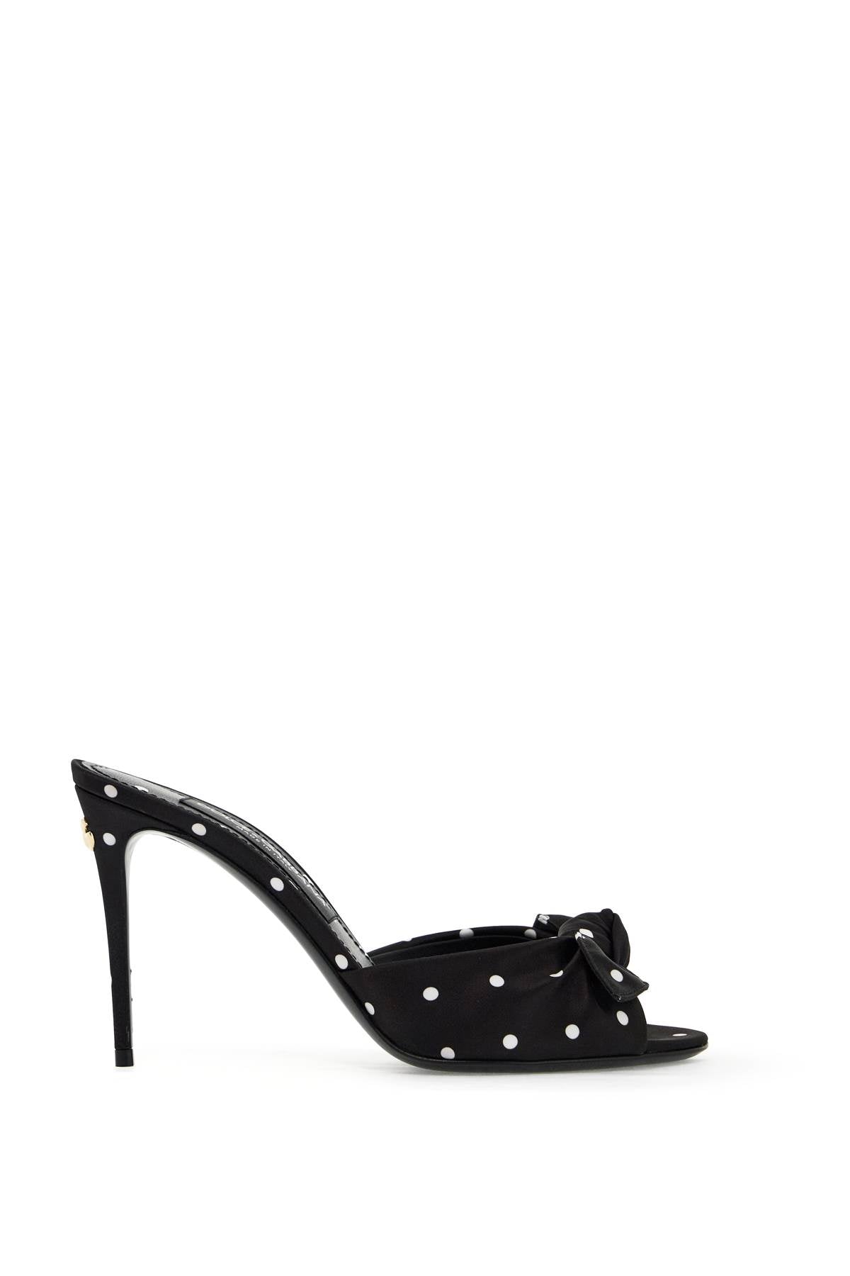 Dolce & Gabbana Polka Dot Satin Mules with Bow image 0