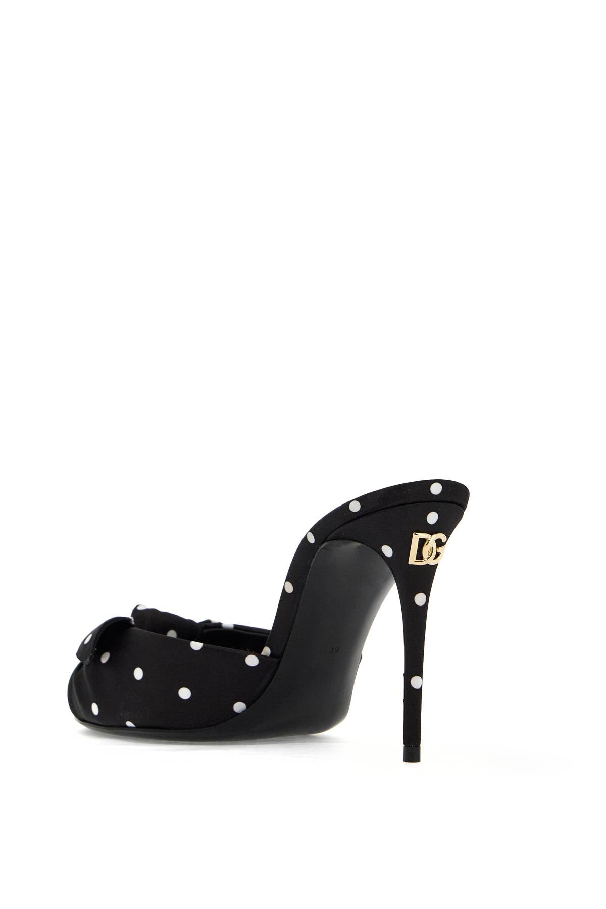 Dolce & Gabbana Polka Dot Satin Mules with Bow image 2