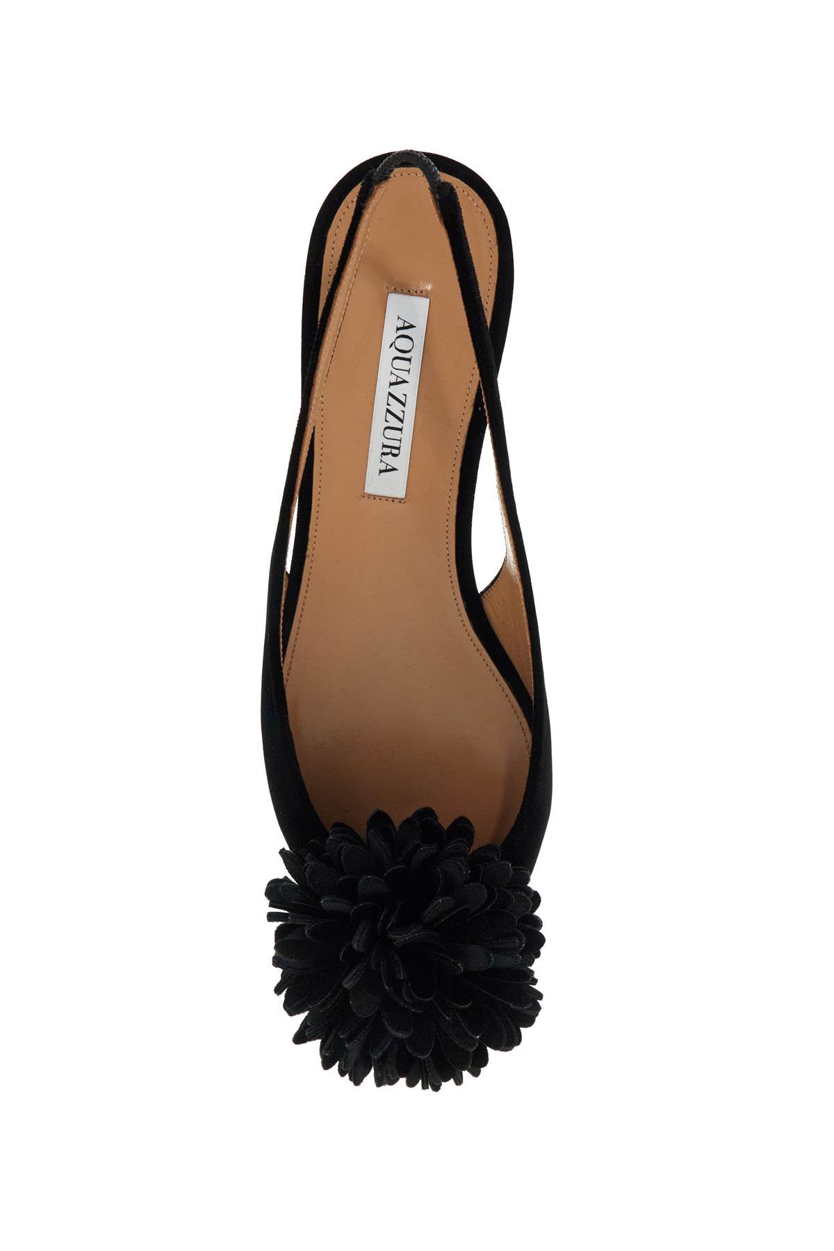 Aquazzura Velvet Slingback Heels with Pom-Pom Detail image 1