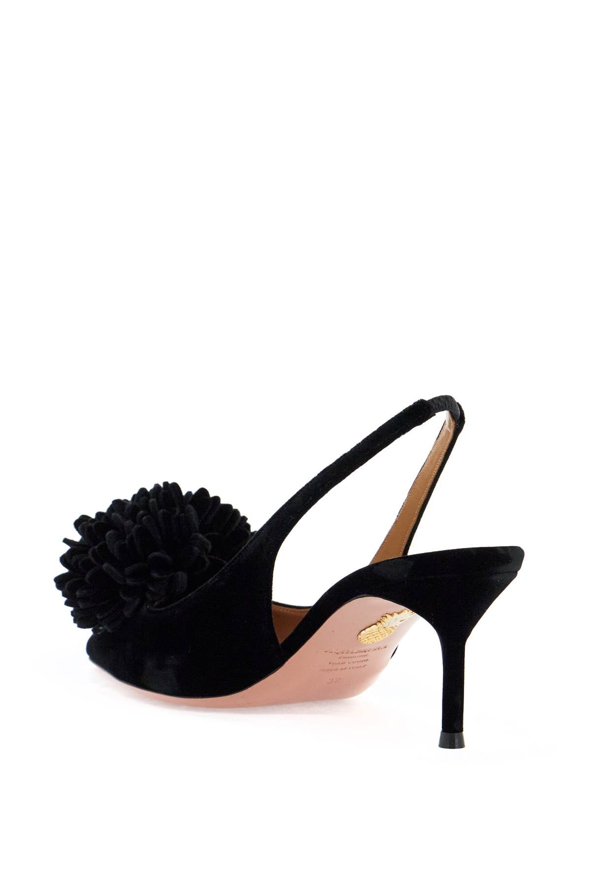 Aquazzura Velvet Couture Slingback Pumps with Maxi Pom-Pom image 2