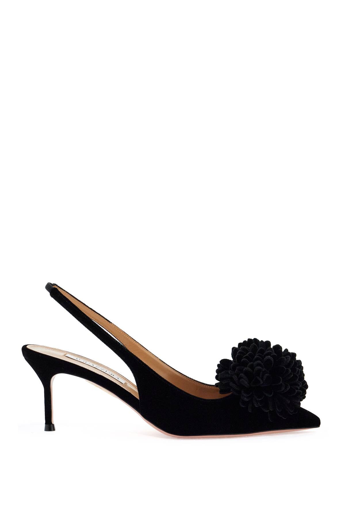 Aquazzura Velvet Couture Slingback Pumps with Maxi Pom-Pom image 0