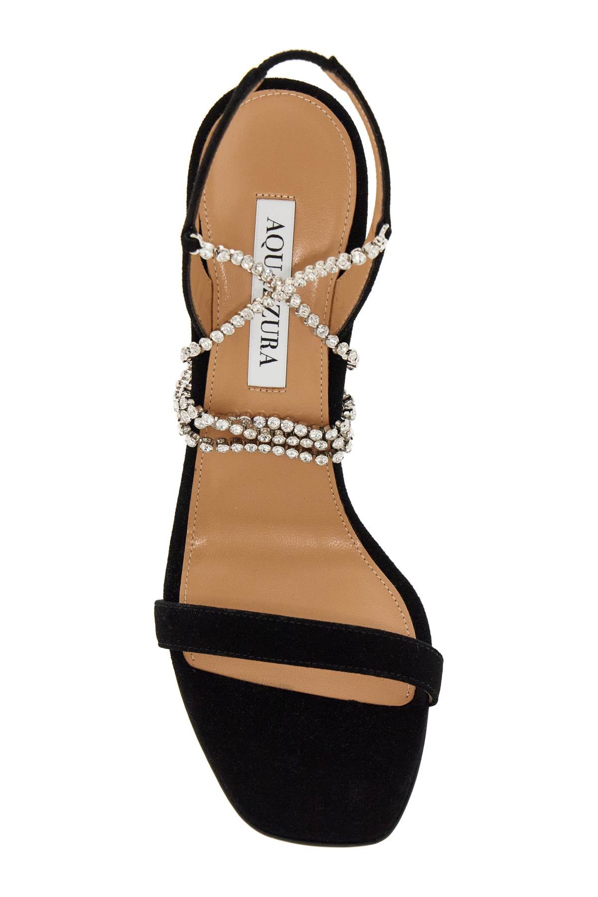 Aquazzura Careless Whisper 105 Suede Sandals with Crystal Ankle Bracelet image 1