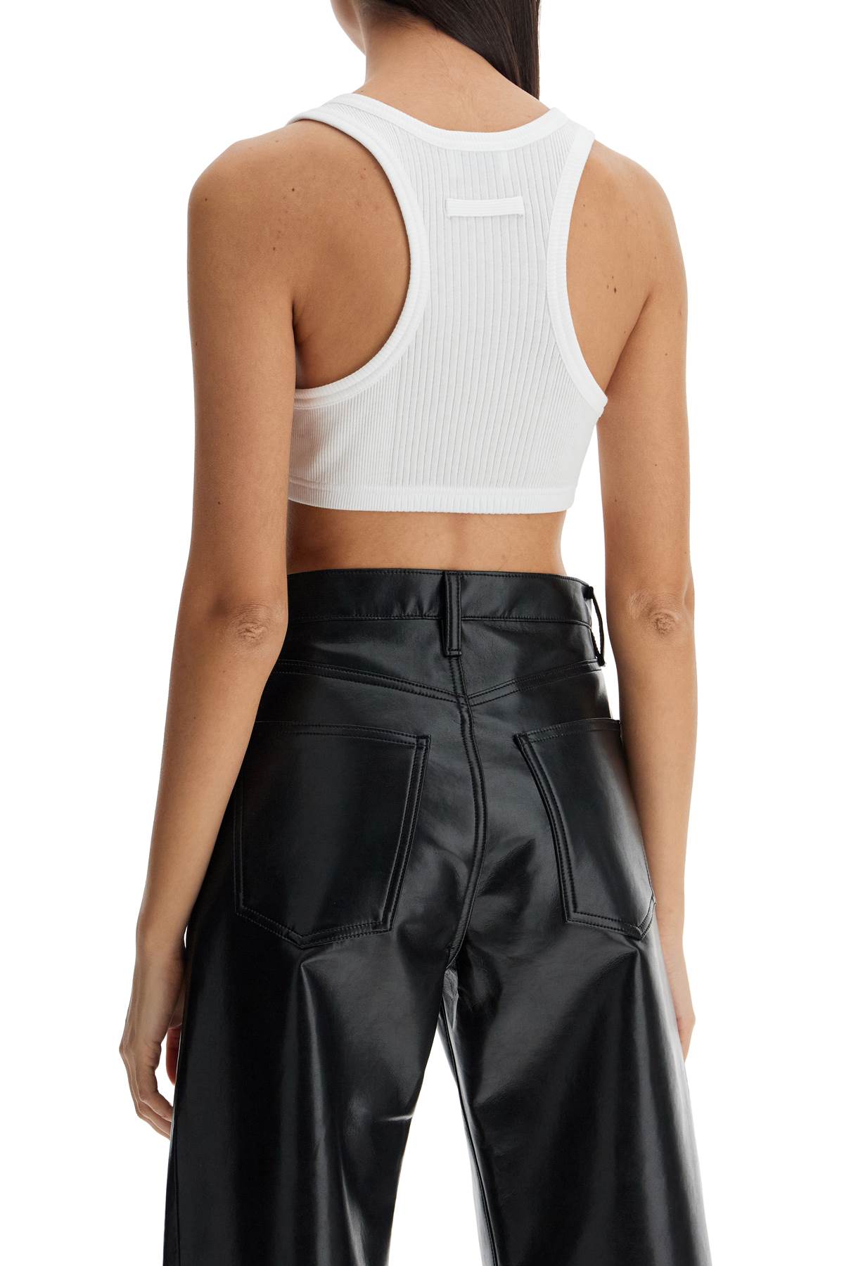 Jean Paul Gaultier Cropped Ribbed Tank Top with Overall Straps image 2