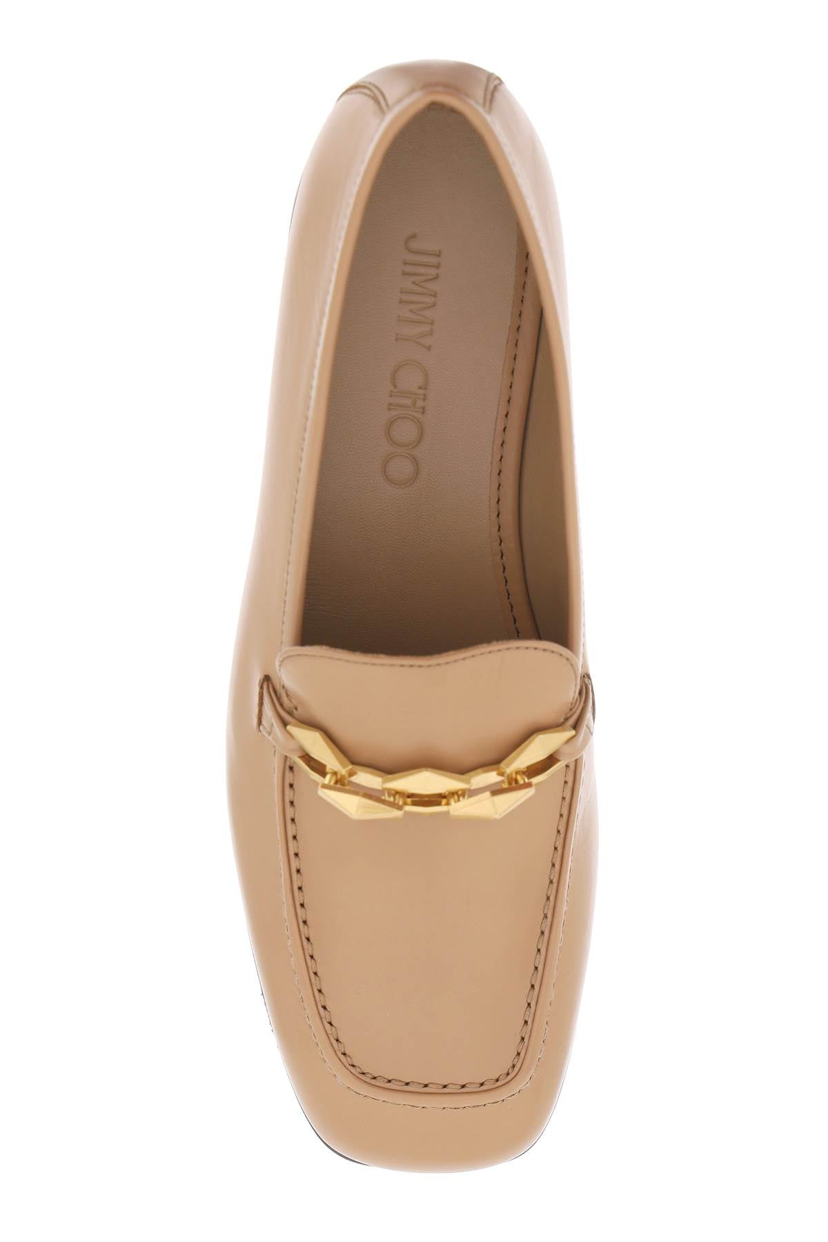 Jimmy Choo 'Tilda' Leather Moccasins with Faceted Chain image 1