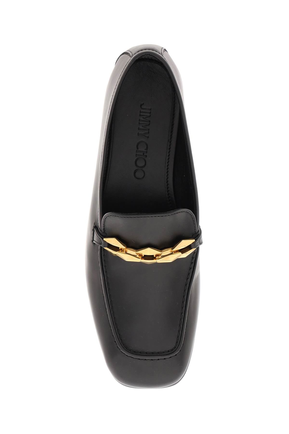 Jimmy Choo Tilda Leather Moccasins with Chain Detail image 1